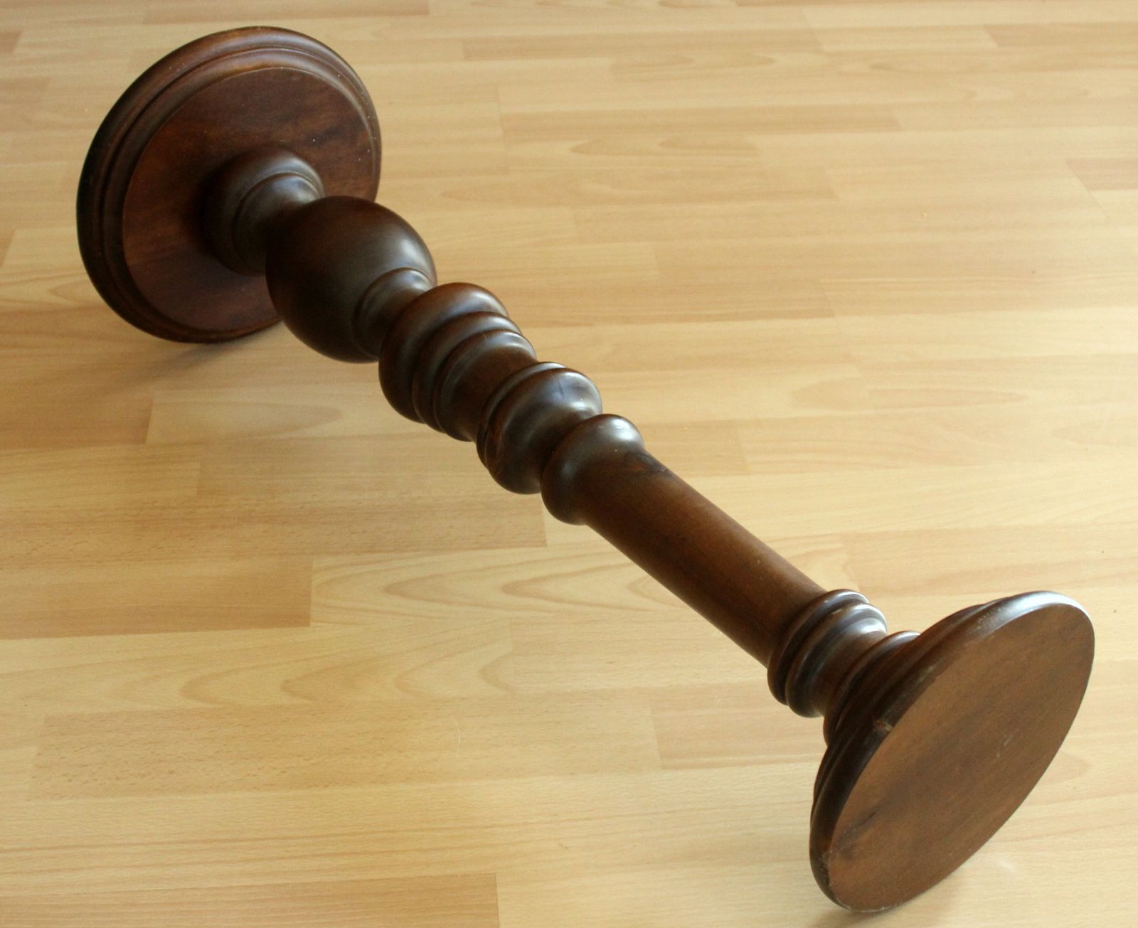 photo furniture High Wooden Pedestal    Turned Coloumn   Height 66 Cm   Plant Stand   Vintage