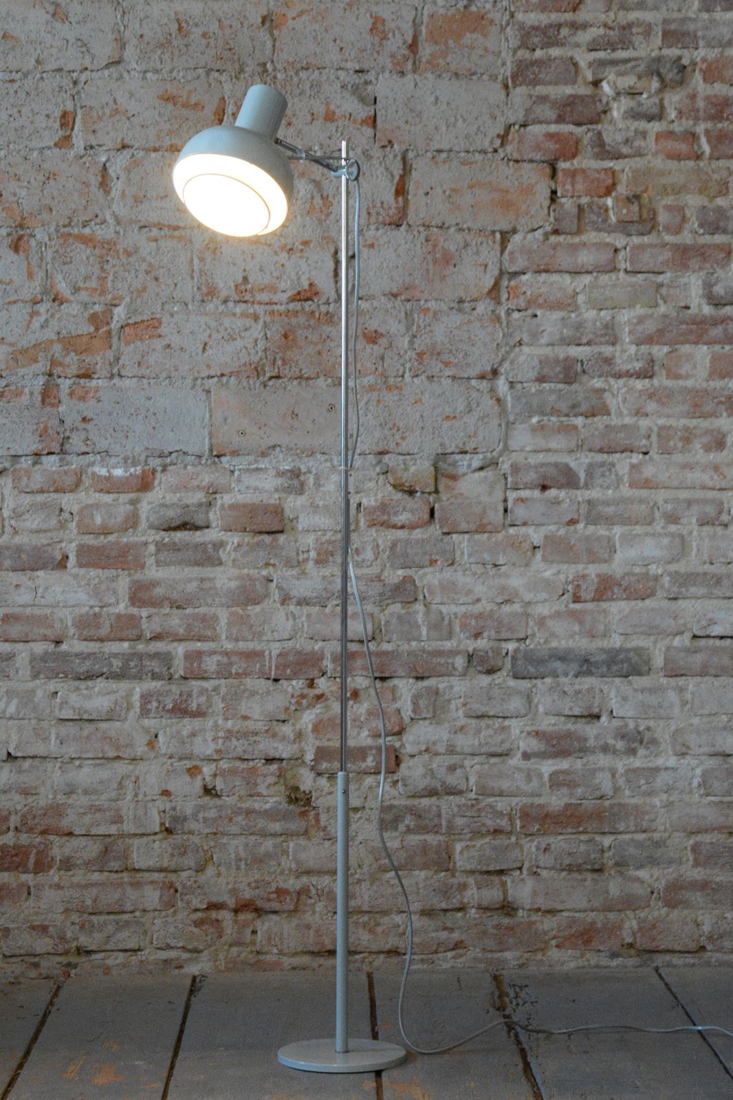 Restored Mid Century Floor Lamp, By J. Hůrka For Napako, Chrome, Czech, 1960s photo for sale