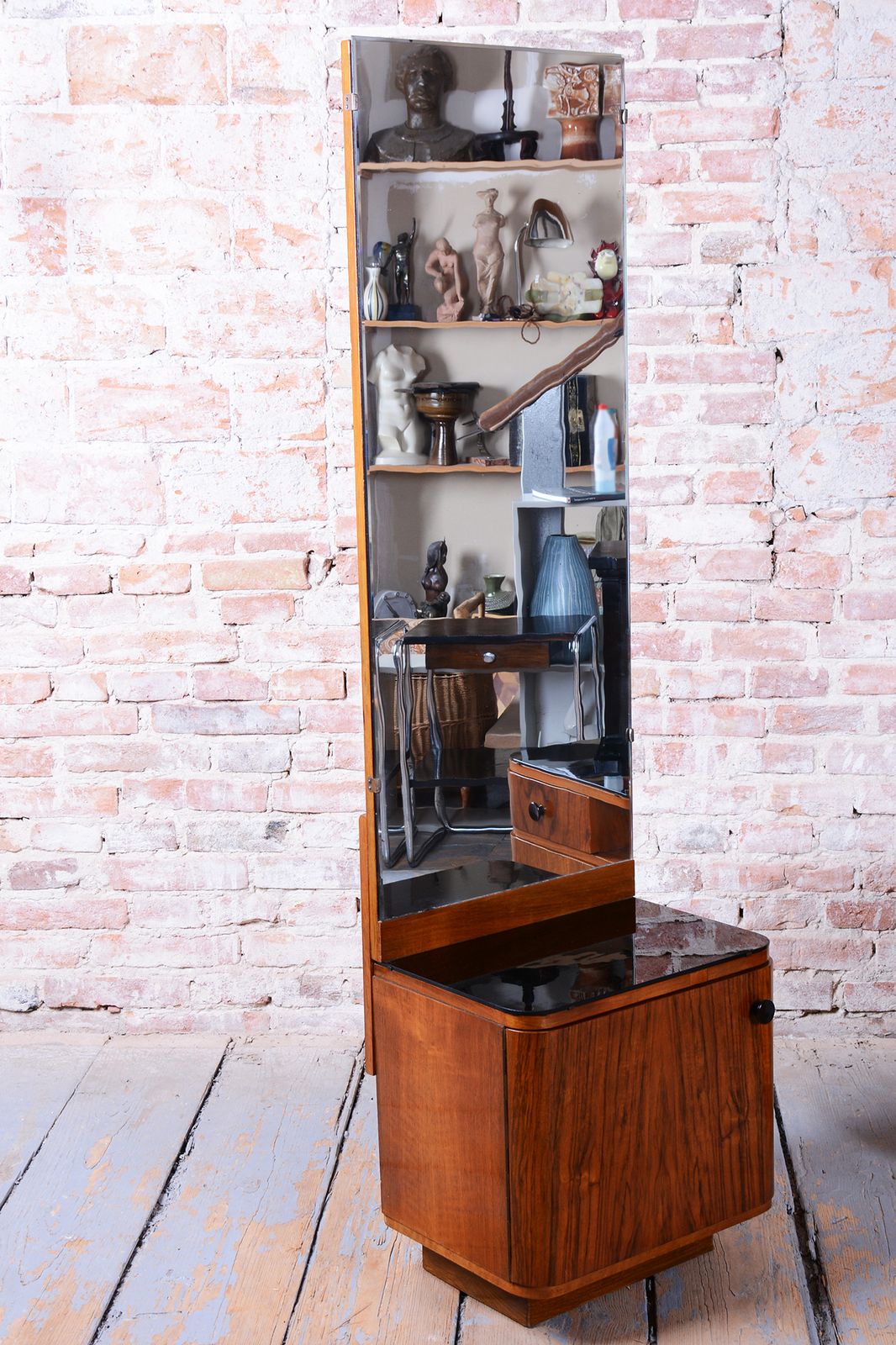 photo vinterior Restored Art Deco Dressing Mirror, By J. Halabala For Up Zavody, Czech, 1940s