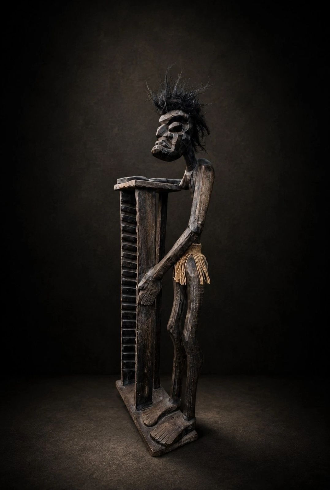 Large Hand Carved African Tribal Figure Sculpture 88cm