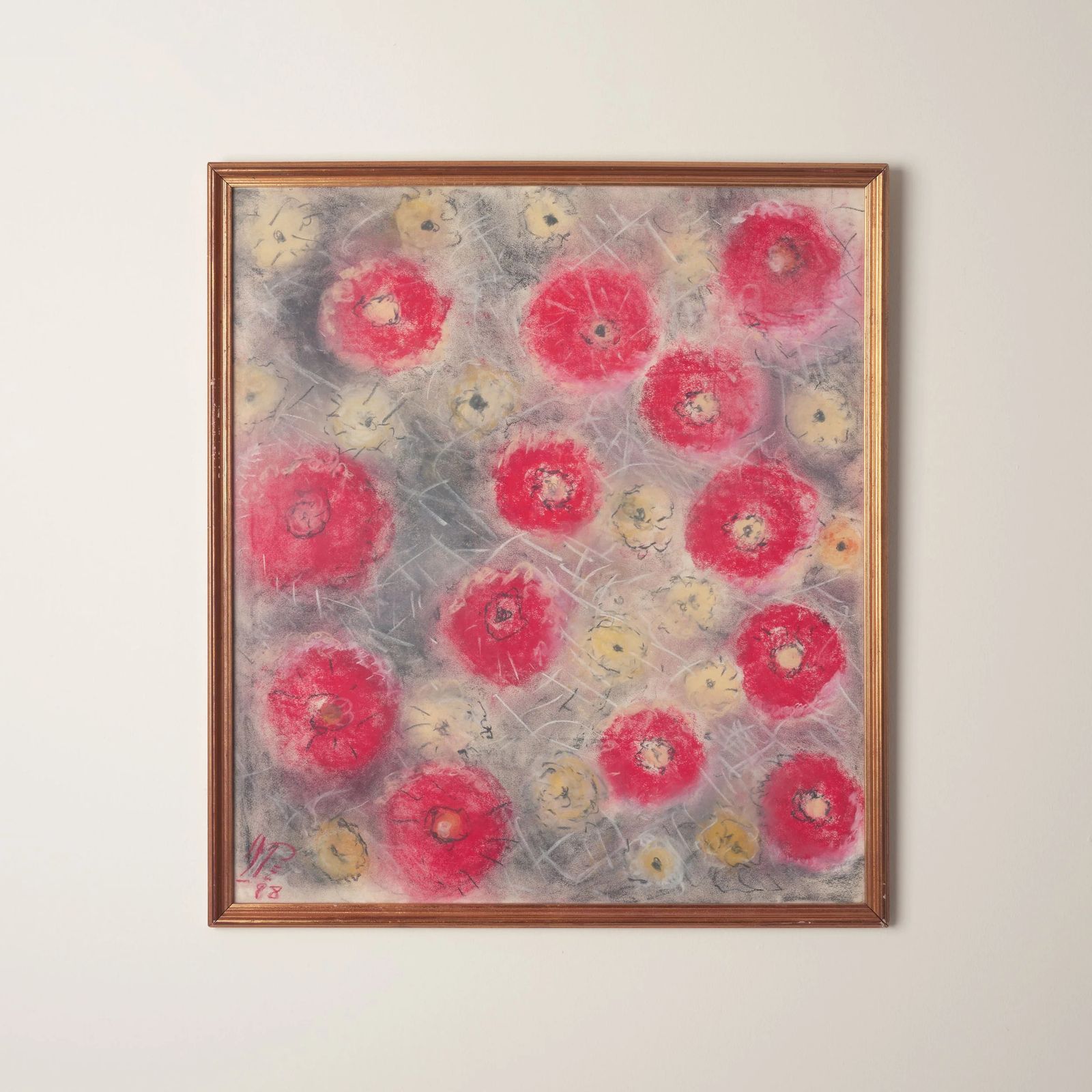 Pastel Drawing Of A Poppy Field