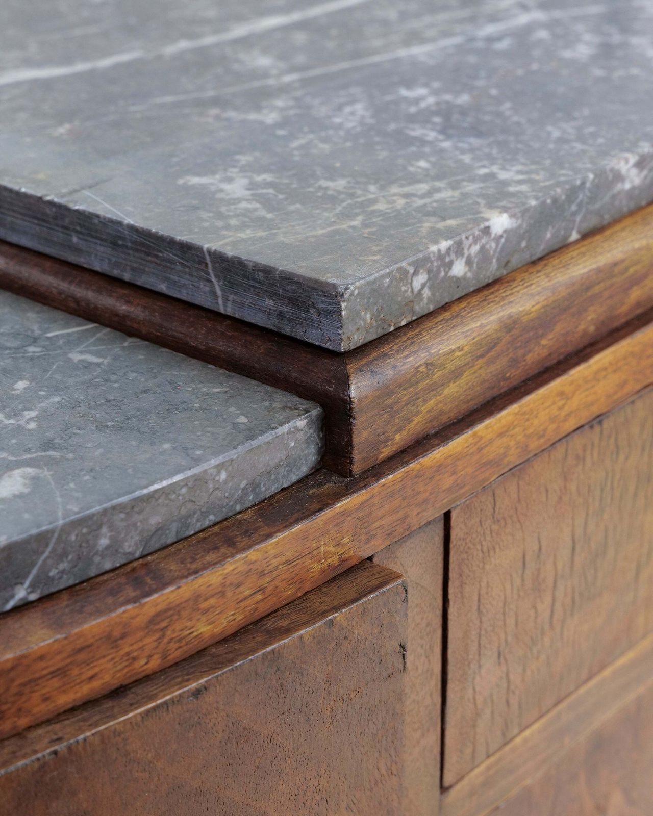 Art Deco Stepped Walnut Sideboard photo vintage
