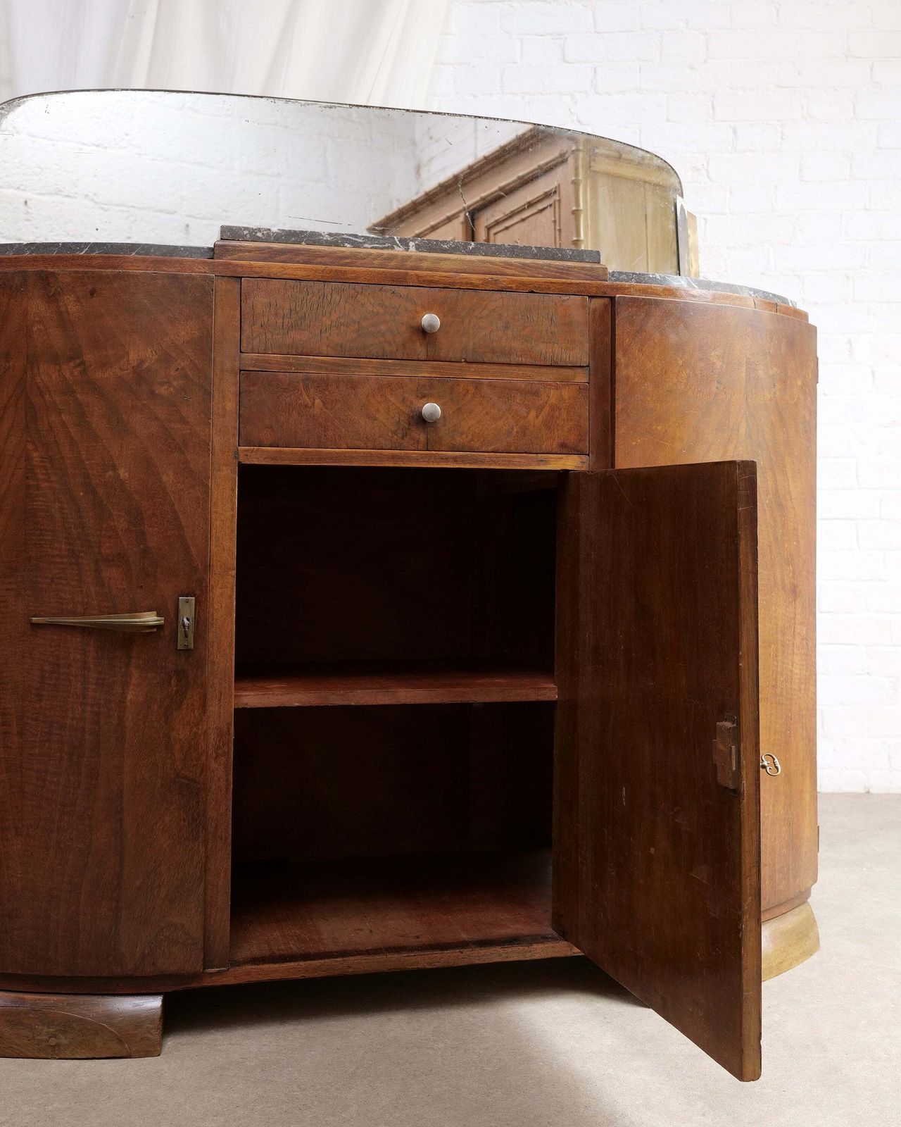 photo furniture Art Deco Stepped Walnut Sideboard