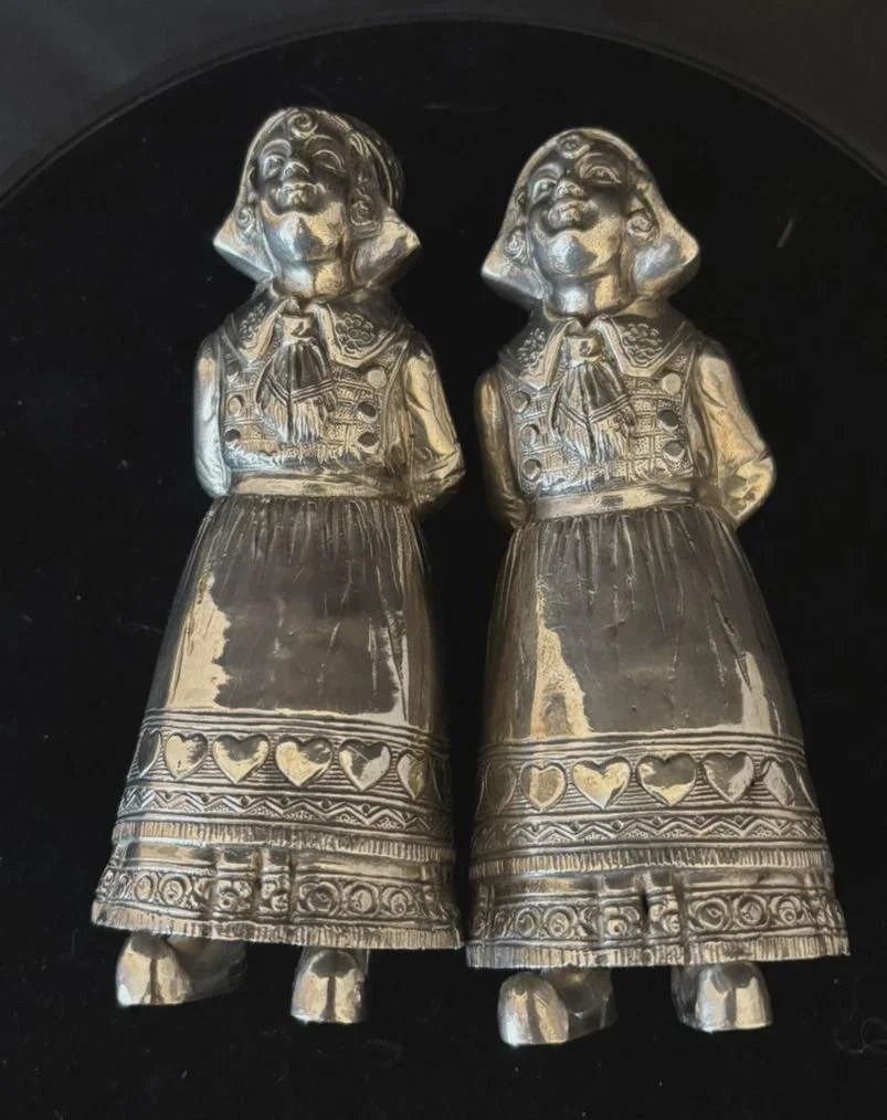 Very Large Antique Solid Silver Dutch Girl Peppers C1900 250g 930 Grade Silver photo furniture
