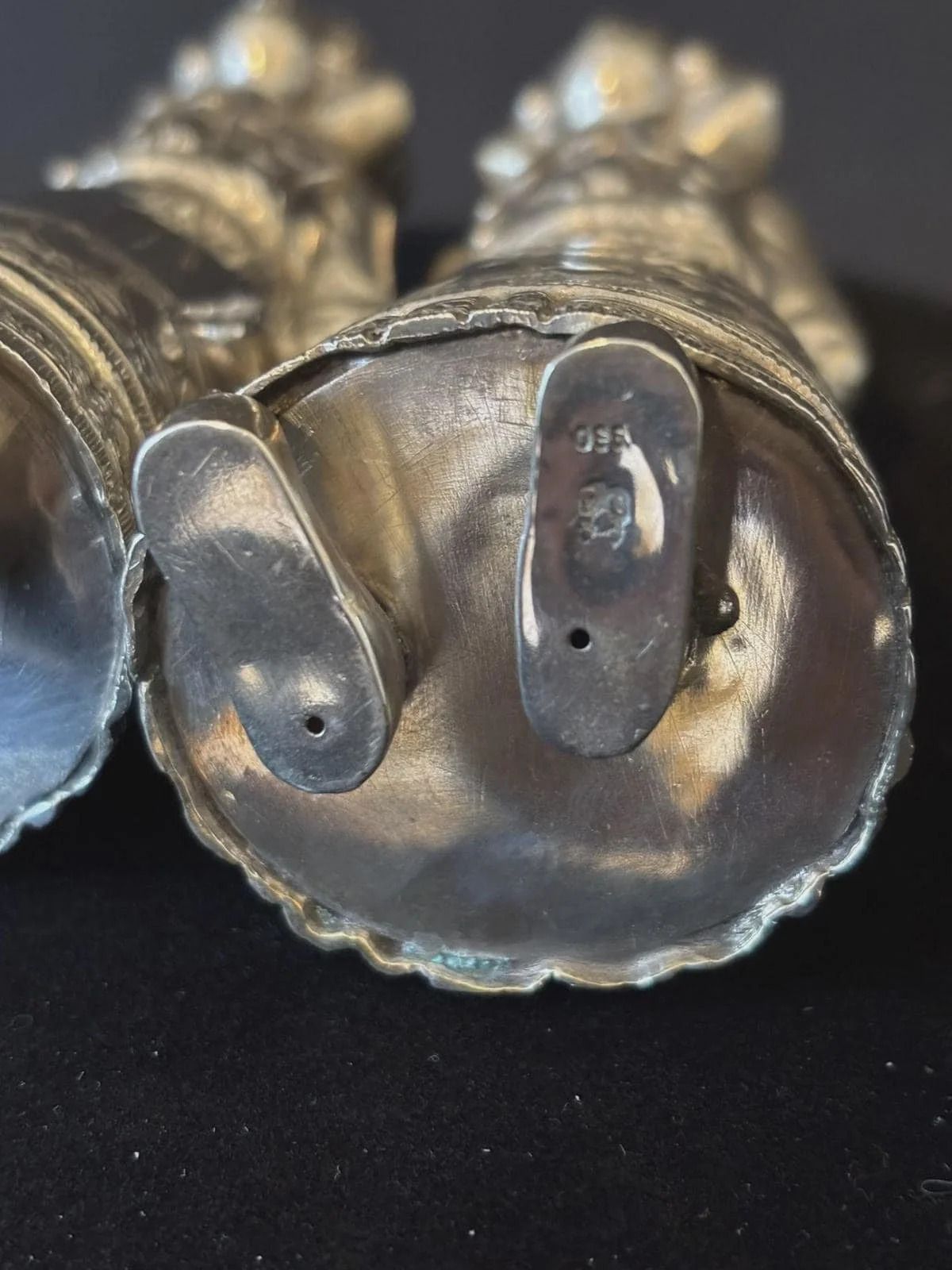 Very Large Antique Solid Silver Dutch Girl Peppers C1900 250g 930 Grade Silver photo buy