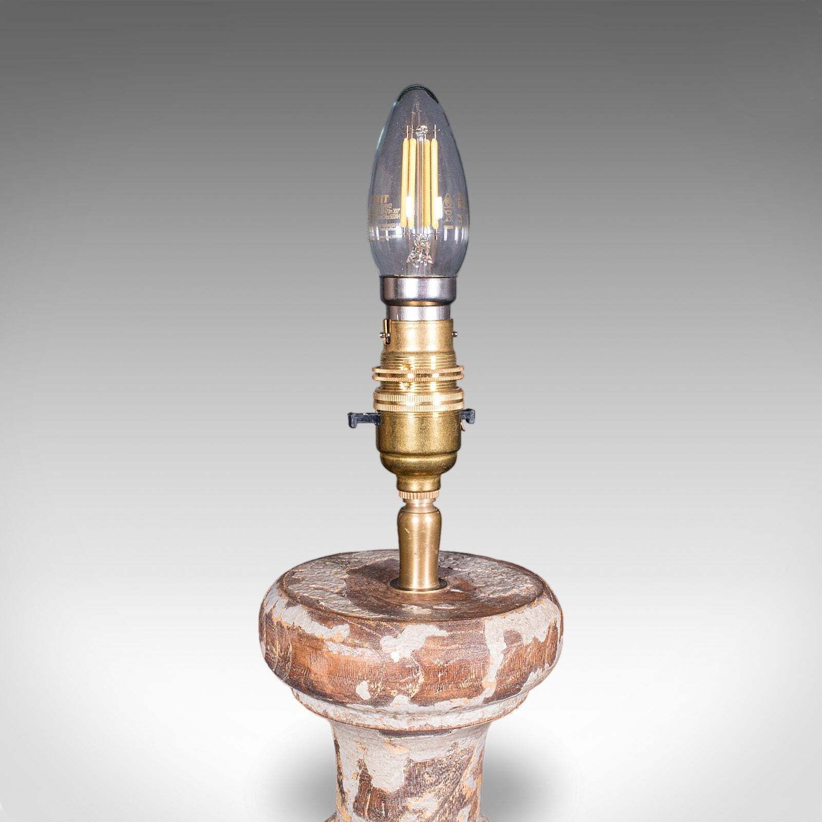 Pair Of Antique Lamp Bases, English, Painted Pine Electric Light, Late Victorian photo buy