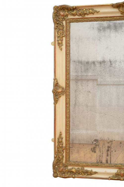 French Antique Wall Mirror With Original Glass Restored In Good Condition H107cm photo buy