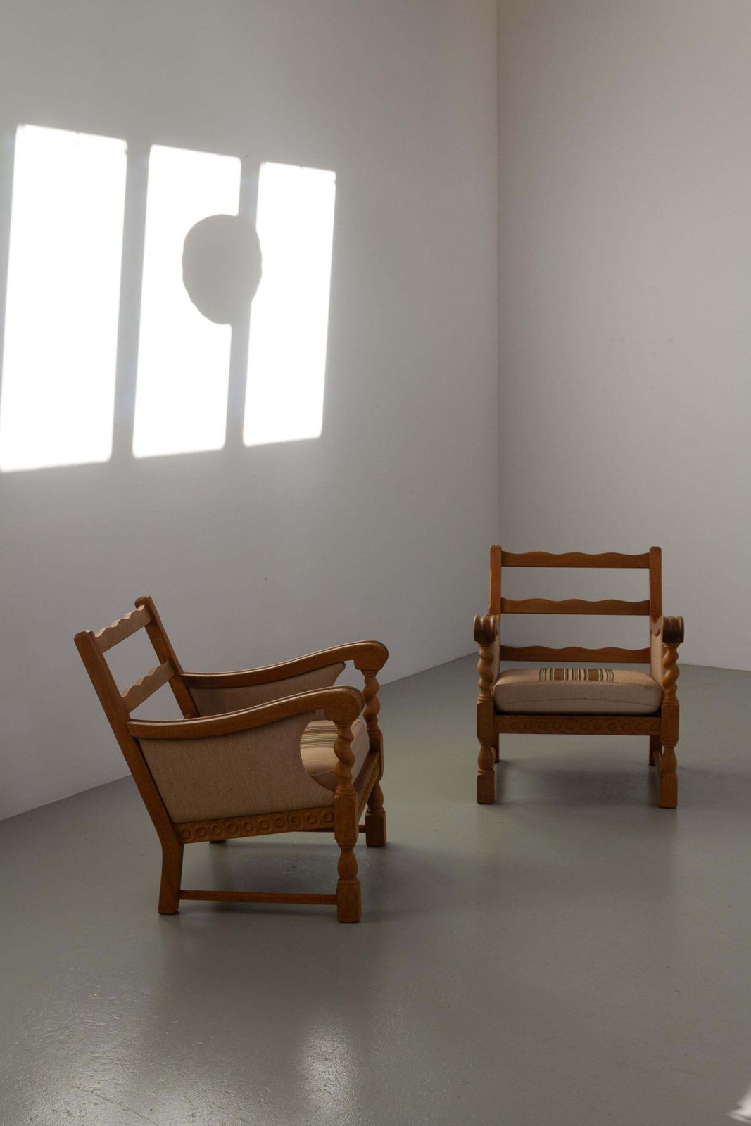 Danish Mid Century Modern Oak Lounge Chairs In Kjærnulf Style, 1960s. Set Of 2. photo Furniture