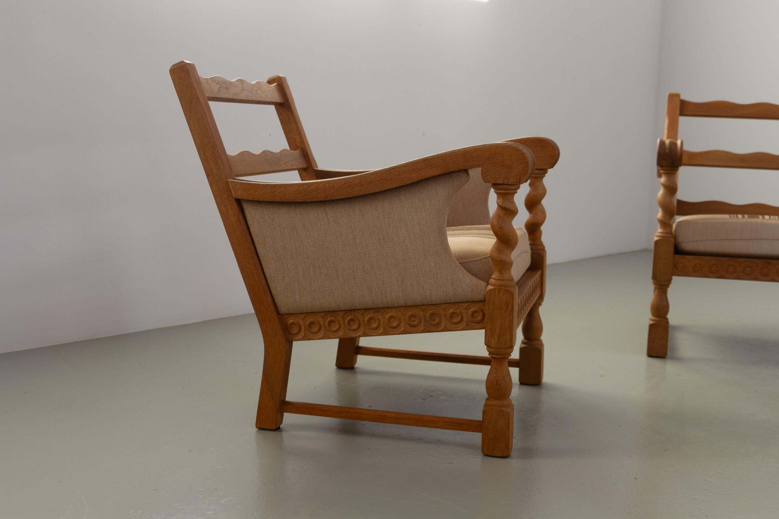 Danish Mid Century Modern Oak Lounge Chairs In Kjærnulf Style, 1960s. Set Of 2. photo 2130.0