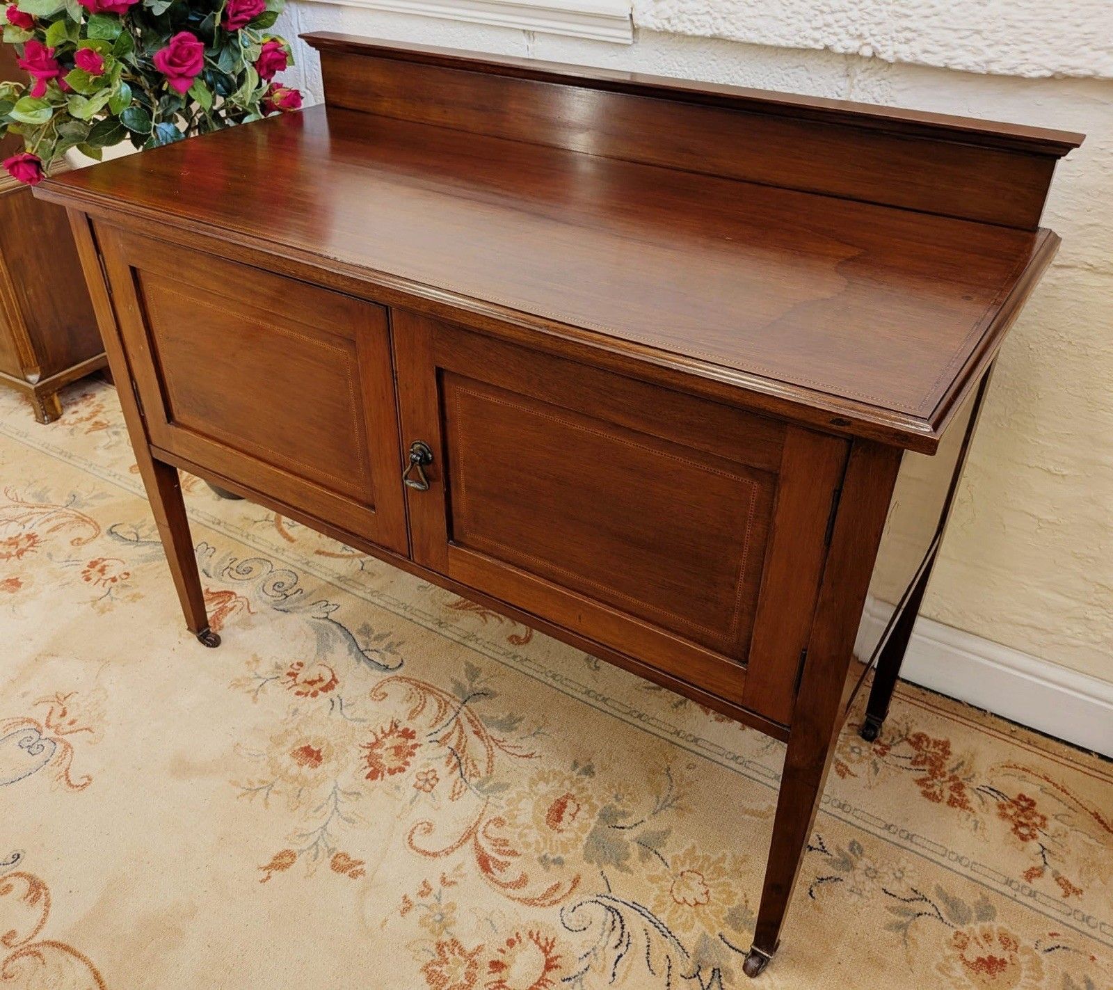 Edwardian Inlaid Mahogany 2 Door Wash Stand photo furniture