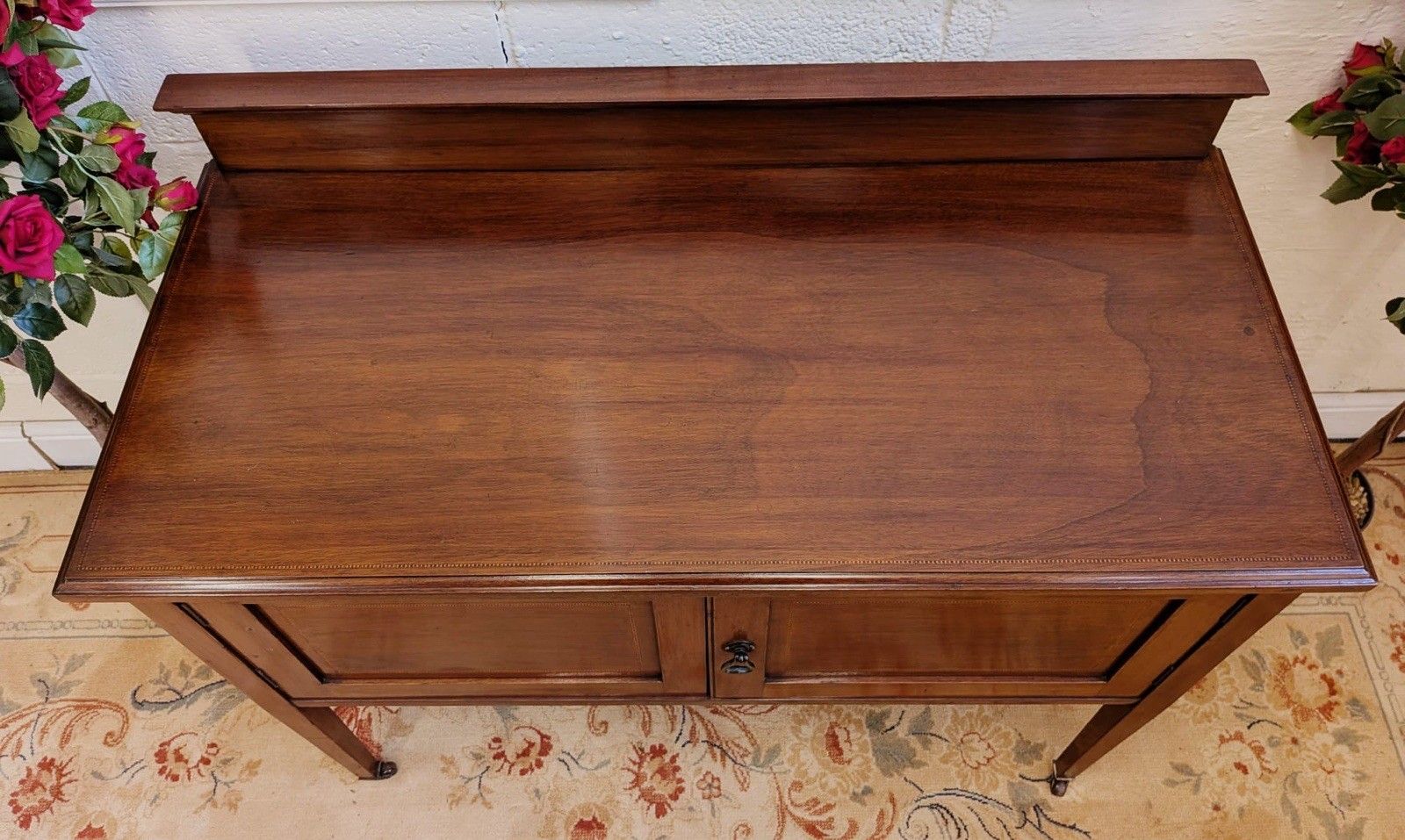 Edwardian Inlaid Mahogany 2 Door Wash Stand photo for sale