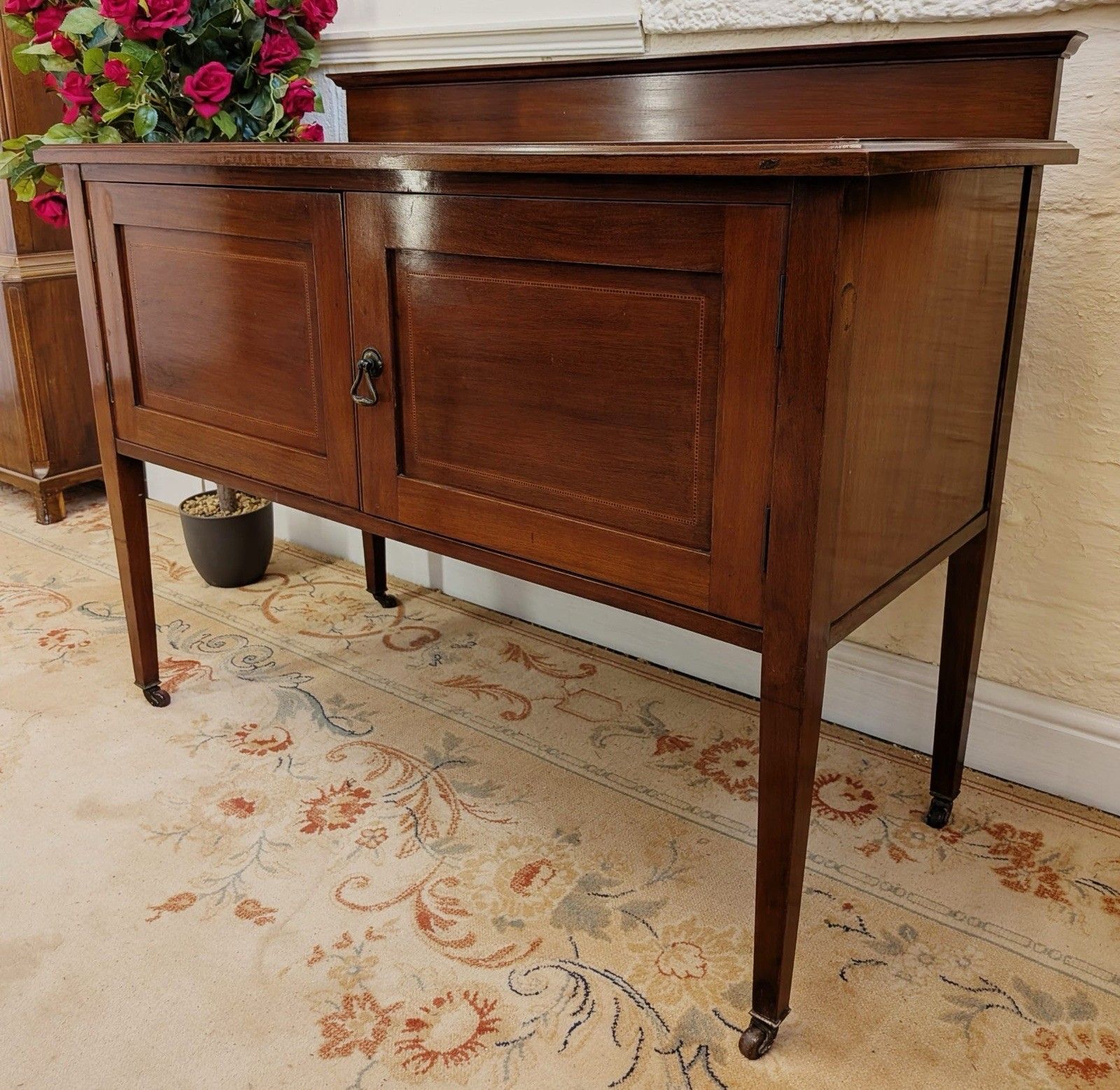 Edwardian Inlaid Mahogany 2 Door Wash Stand photo buy
