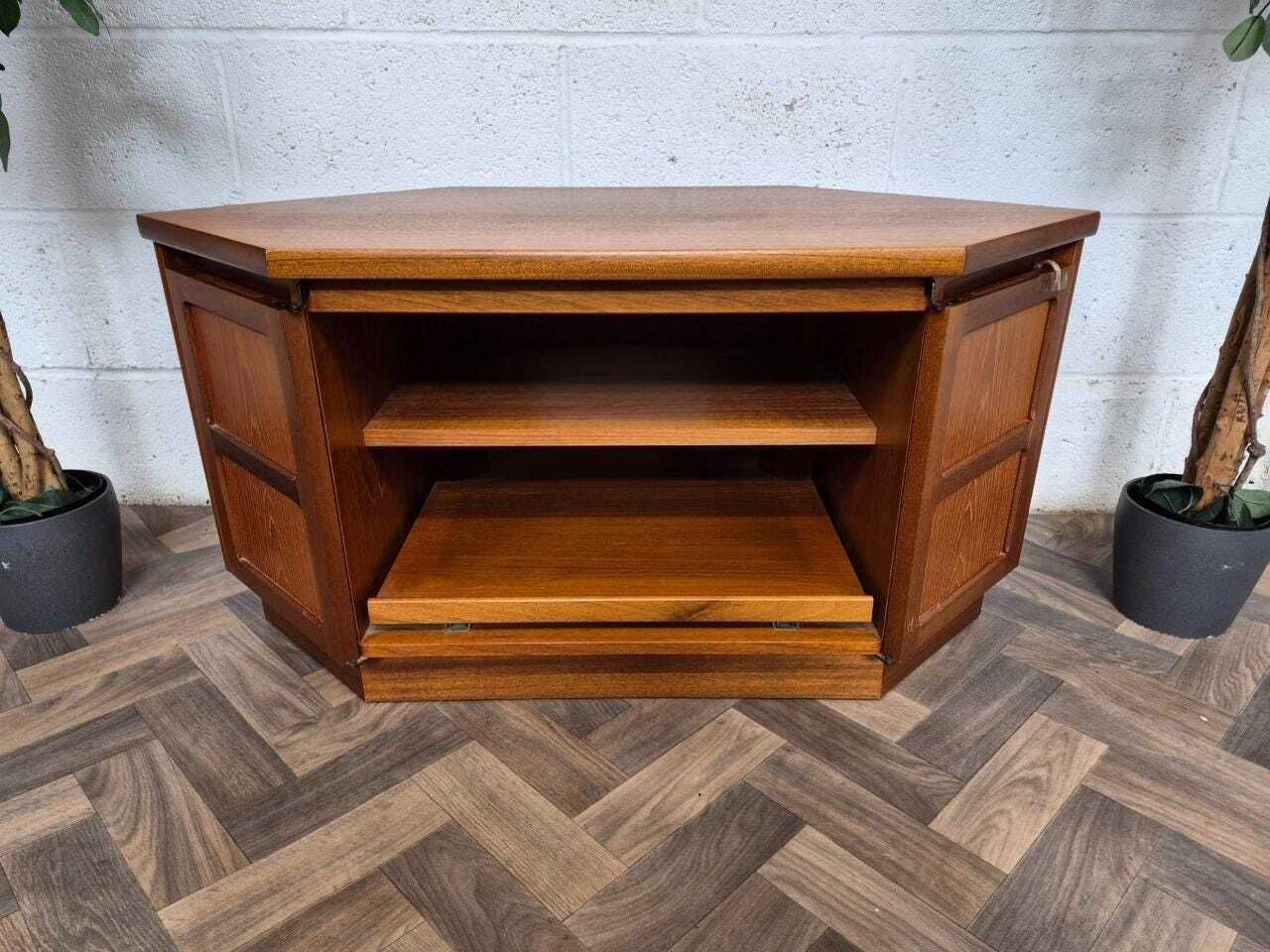 Vintage Nathan Squares Teak Tv Stand Media Cabinet Mid Century Retro photo vinterior