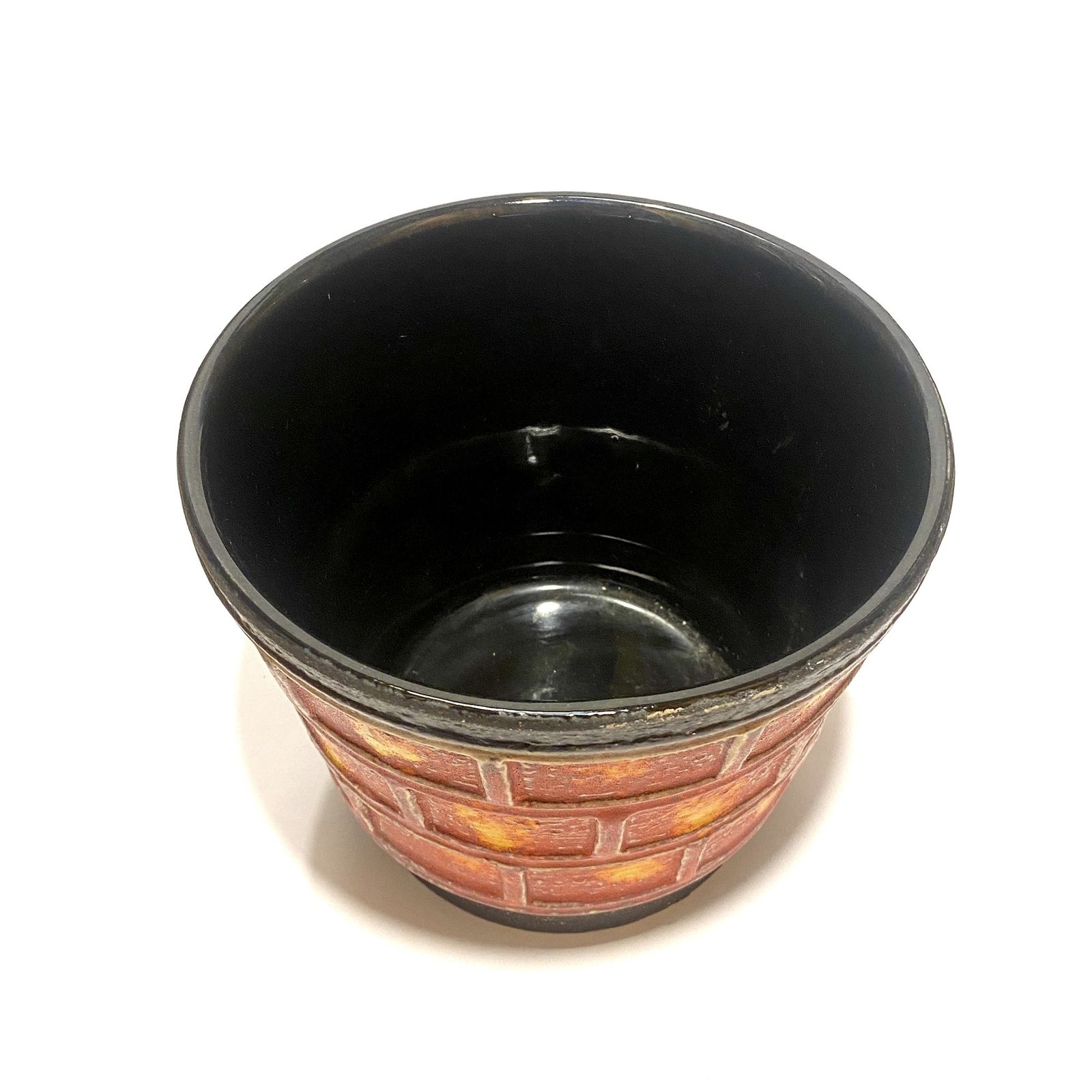 U Keramik (Uebelacker) 207/17 Planter In Red & Orange Glaze, 1970s West German Pottery photo for sale