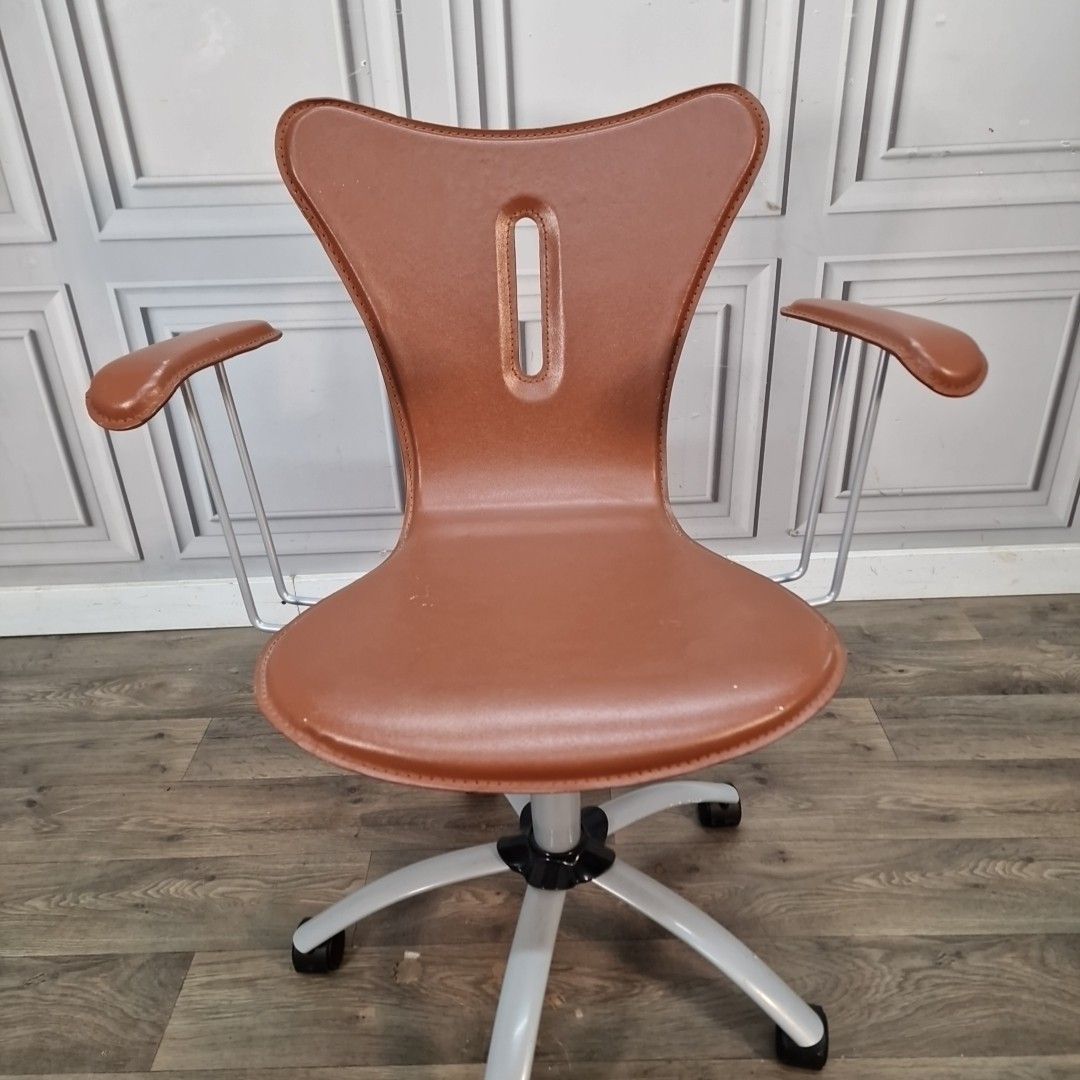 Vintage Office Chair Swivel Desk Seat Retro Arne Jacobsen Style Syver 7 Repro photo Furniture