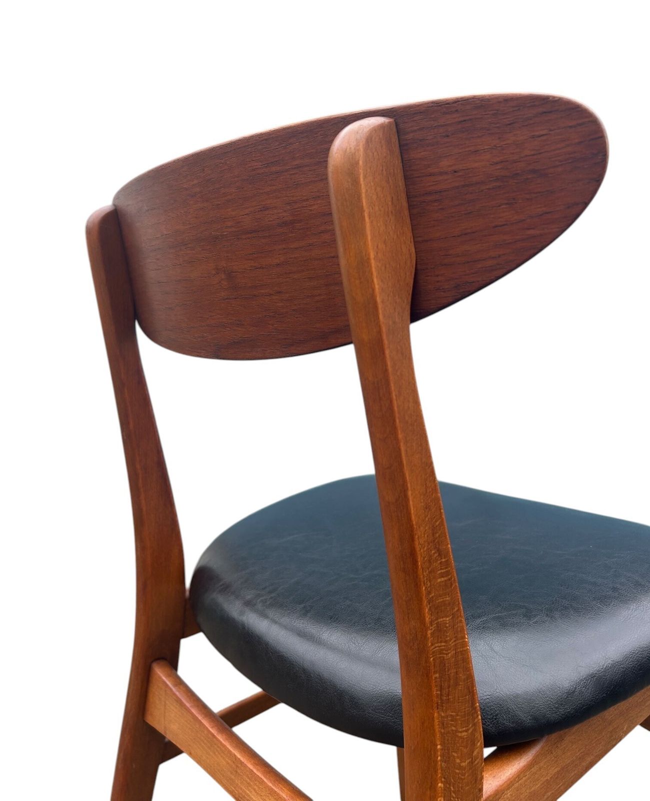 Danish Set Of 4 Model 210 Farstrup Teak And Black Vinyl Dining Chairs Mid Century 1960s photo Furniture