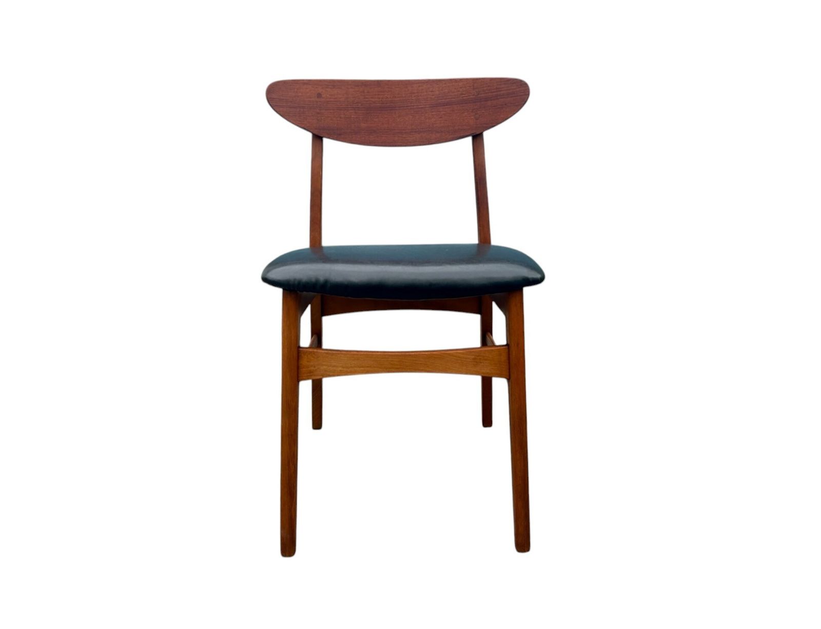 photo buy Danish Set Of 4 Model 210 Farstrup Teak And Black Vinyl Dining Chairs Mid Century 1960s