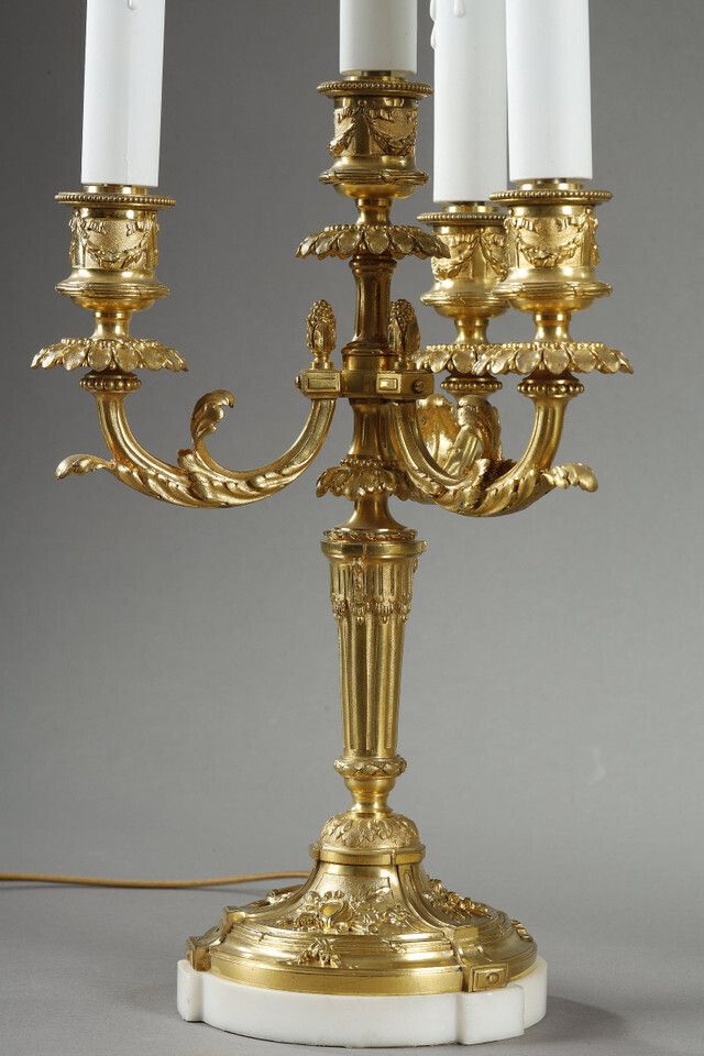 Pair Of Louis XVI Style Gilt Bronze Candelabra photo Home Decor
