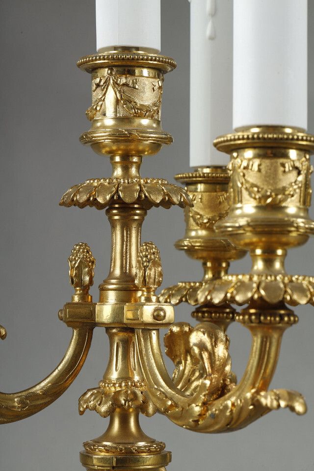 Pair Of Louis XVI Style Gilt Bronze Candelabra photo buy