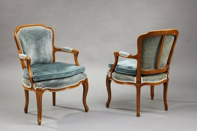 Pair Of Rococille Style Armchairs, 19th Century photo 1162.0