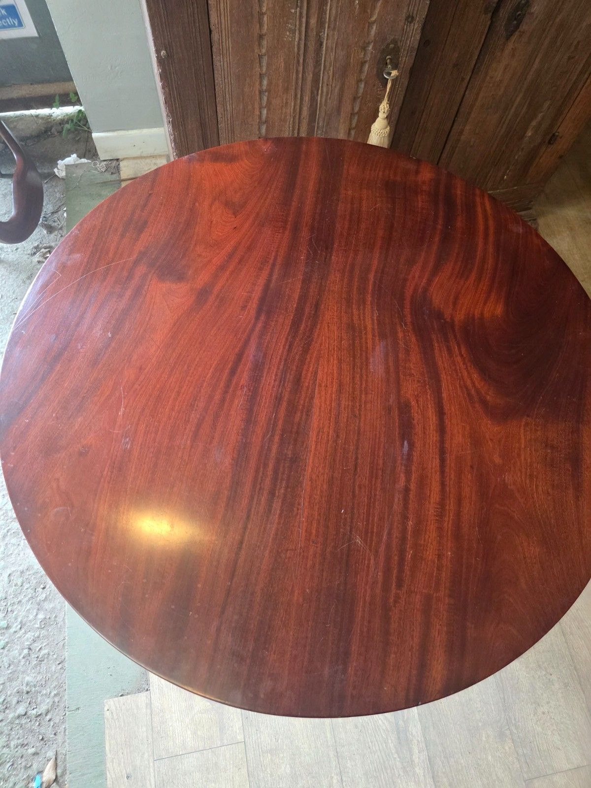 295.0 Antique Mahogany George III Tilt Top Table 1800s photo