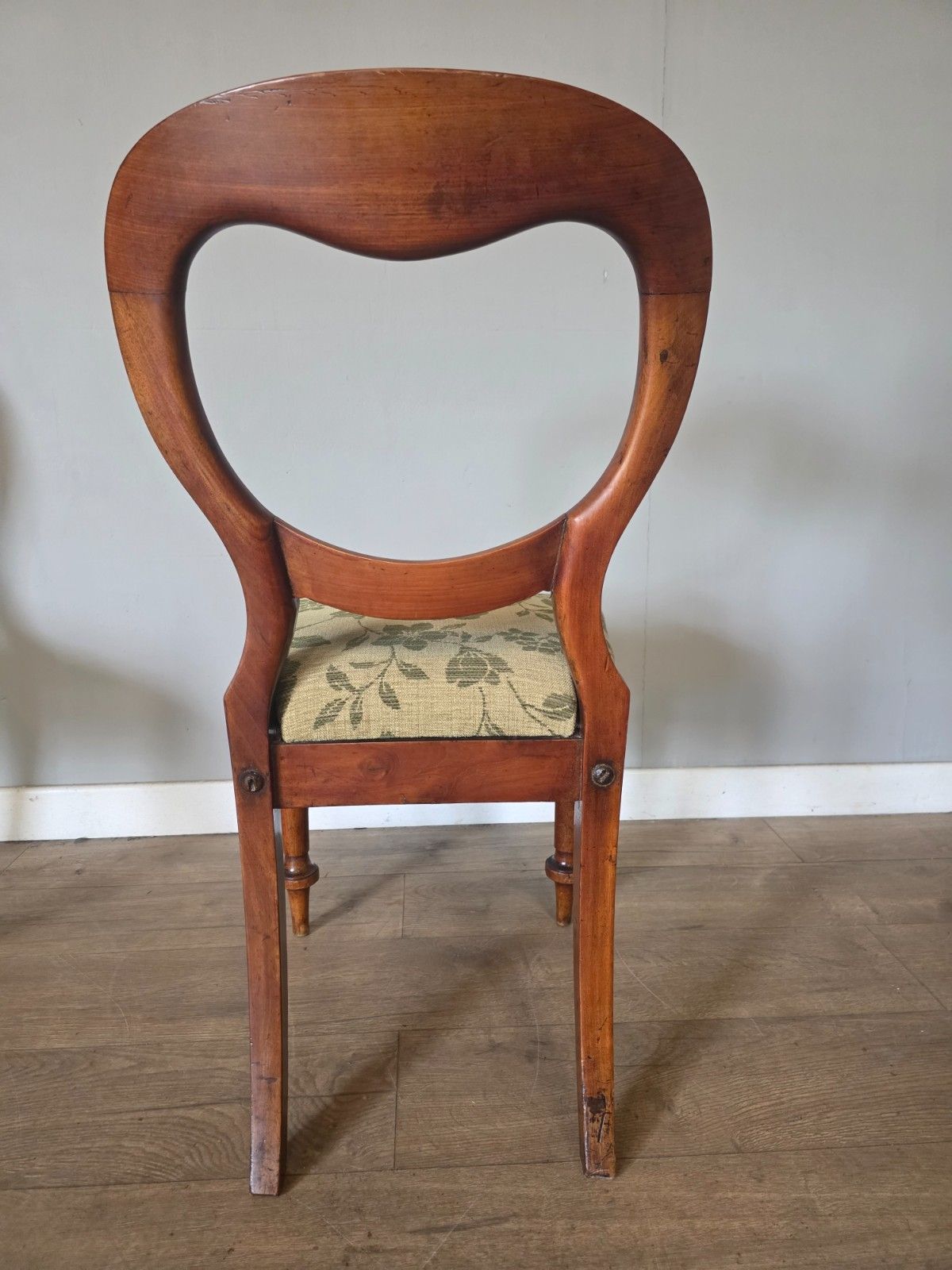 photo for sale Antique Victorian Mahogany Bloom Back Pair Of Chairs