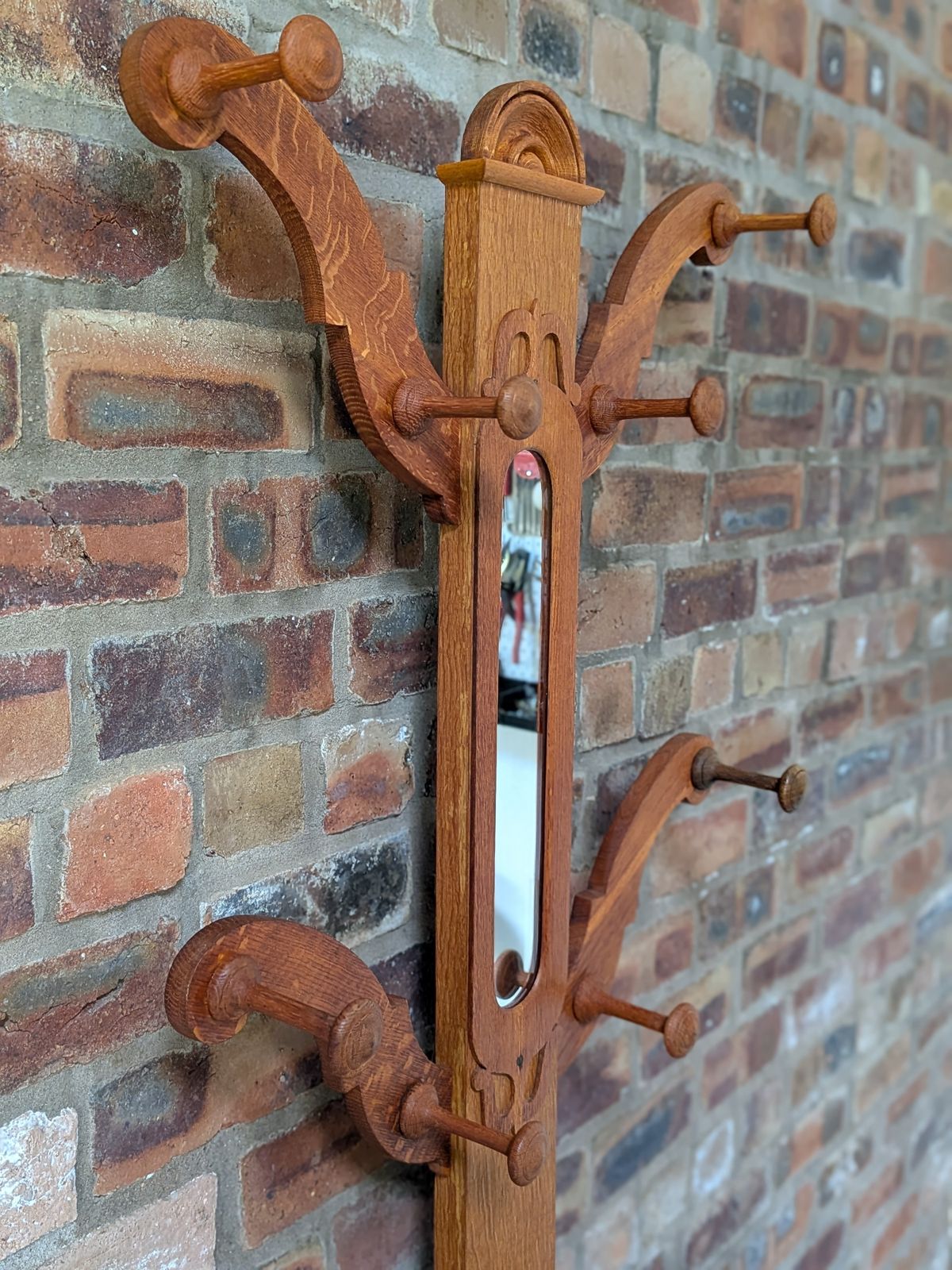 Victorian Oak Hall Stand / Coat Tree photo Furniture