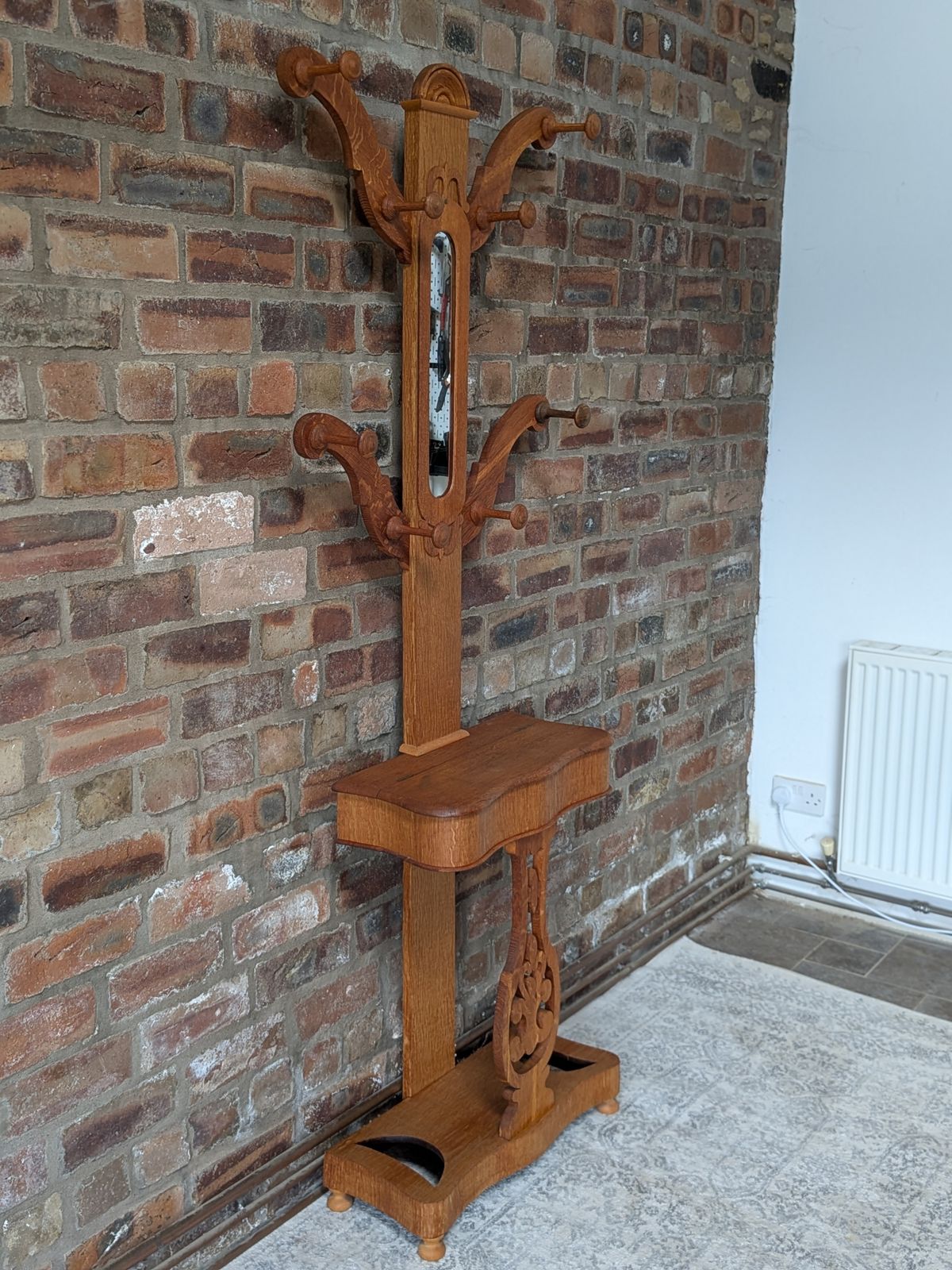 Victorian Oak Hall Stand / Coat Tree photo vintage