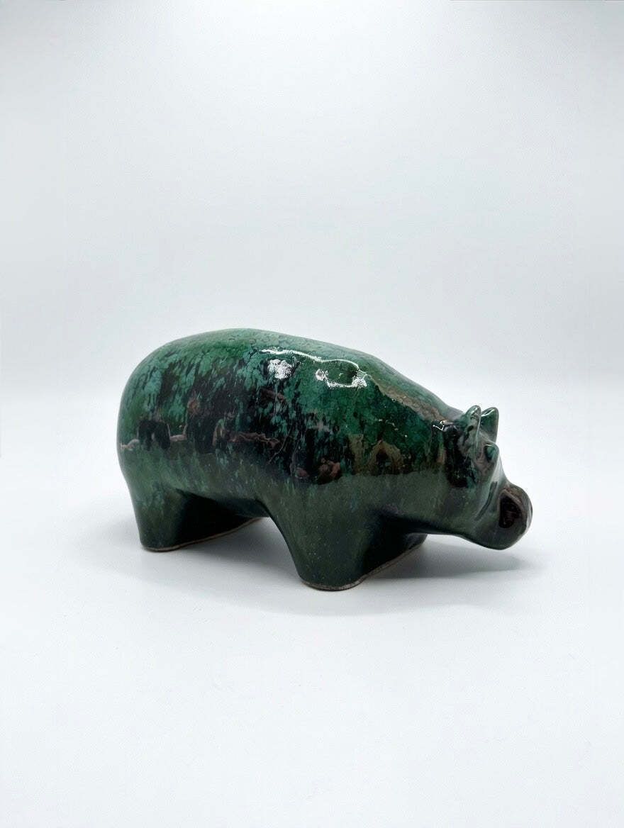 Otto Keramik Ceramic Hippopotamus West German Pottery Fat Lava photo buy