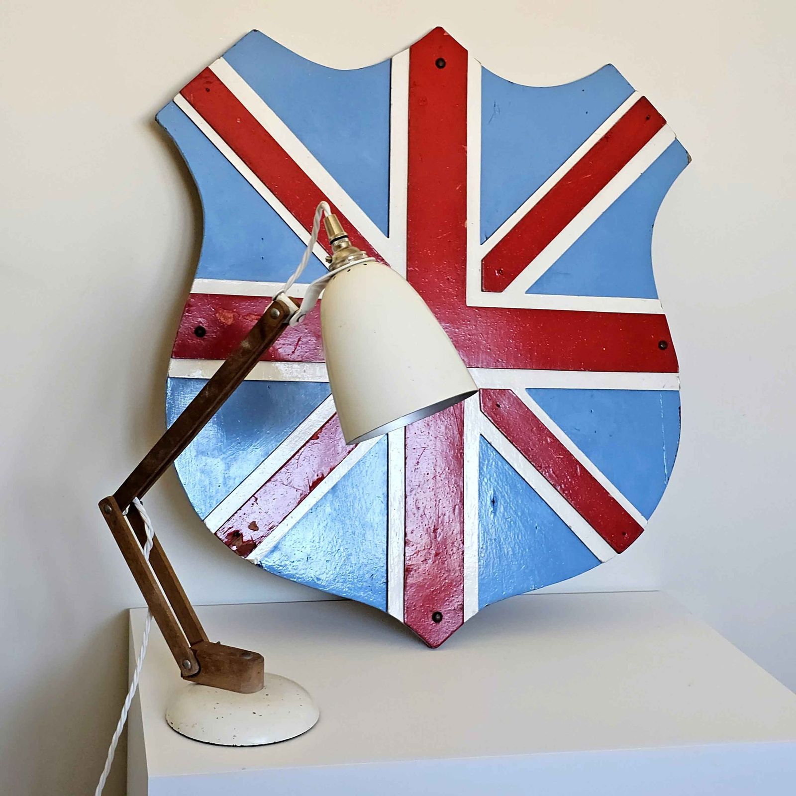 Scratch Built Folk Art   Union Flag Wooden Shield   Circa 1950s photo for sale