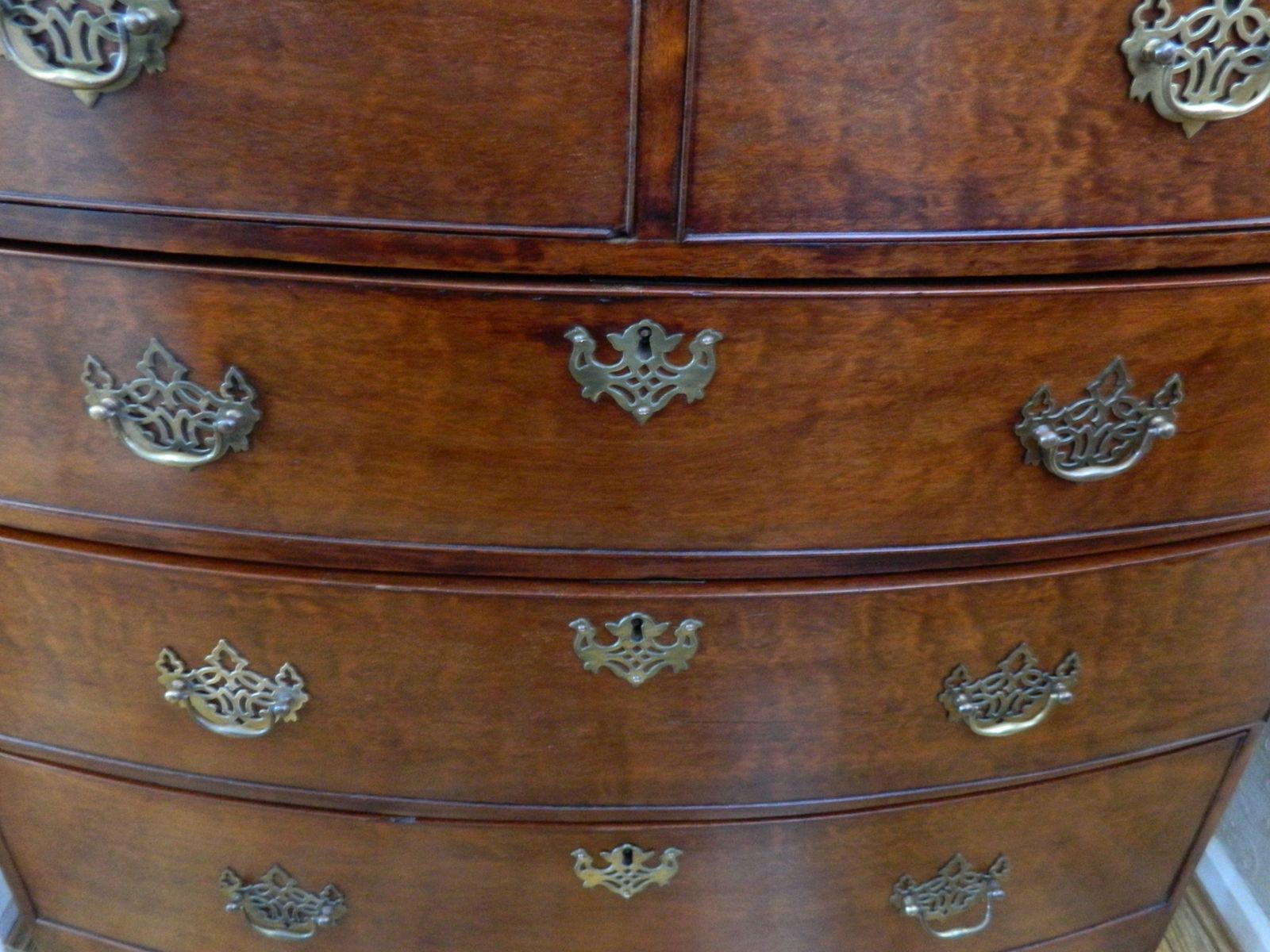 Regency Mahogany Bow Front Chest Of Drawers photo for sale