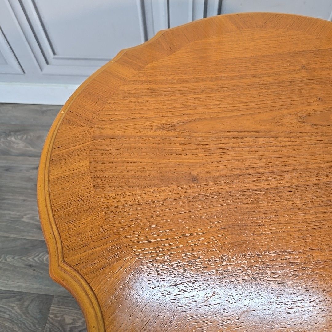 Vintage Side Coffee Table Round Claw Feet Column Regency Antique Style Wooden photo 130.0