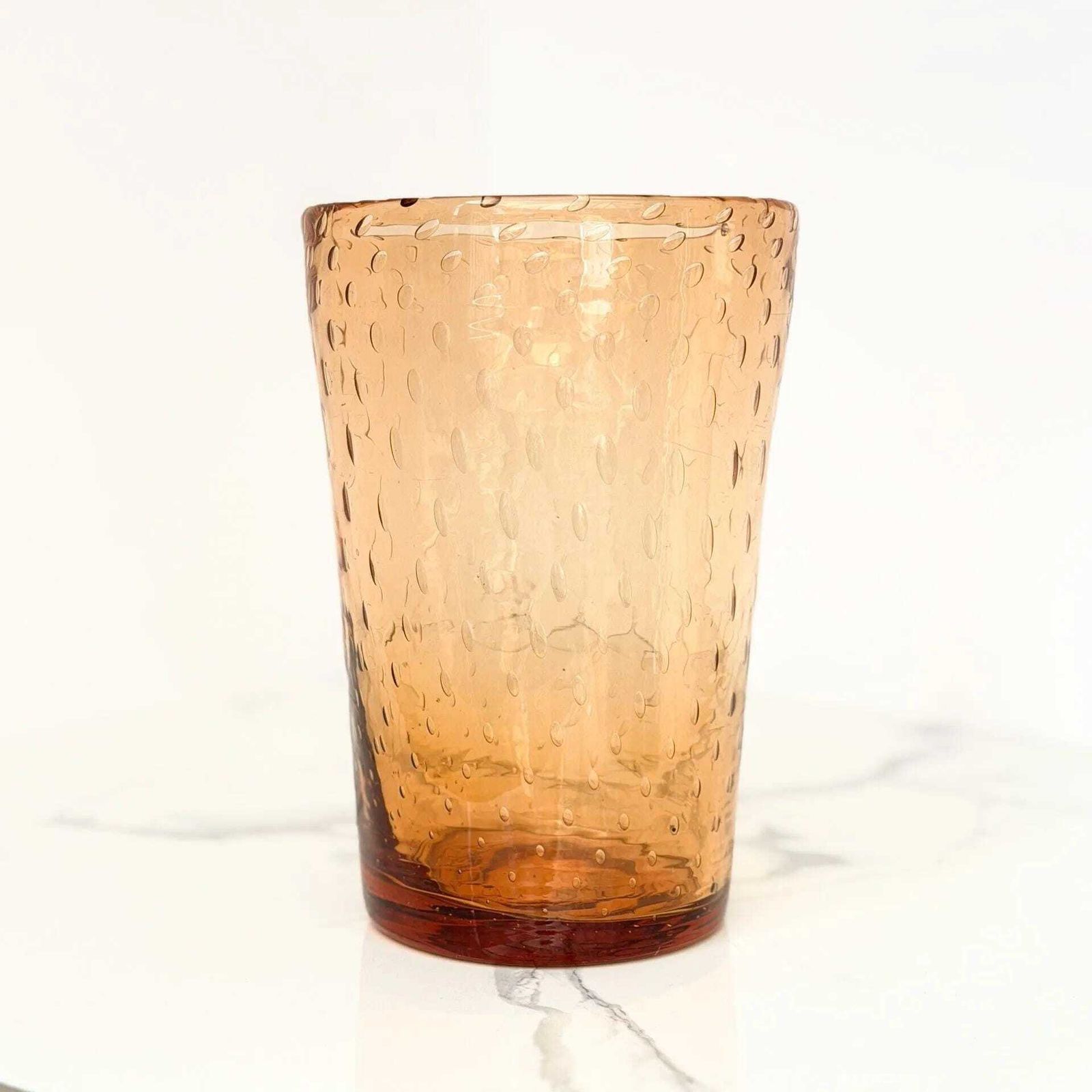 Midcentury Amber Bubble Glass Vase Vintage Italian Art Glass Vessel photo Home Decor