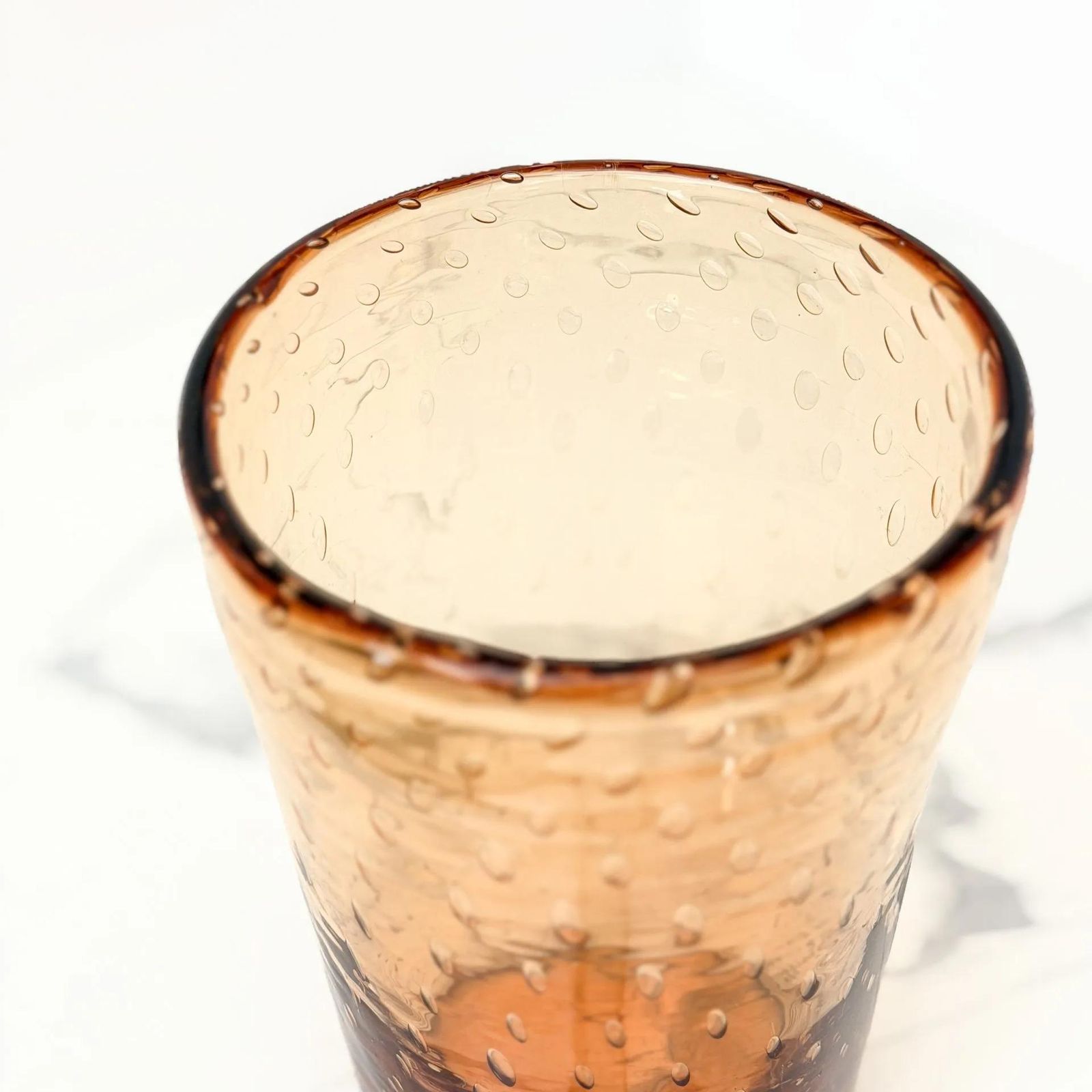 Midcentury Amber Bubble Glass Vase Vintage Italian Art Glass Vessel photo vinterior