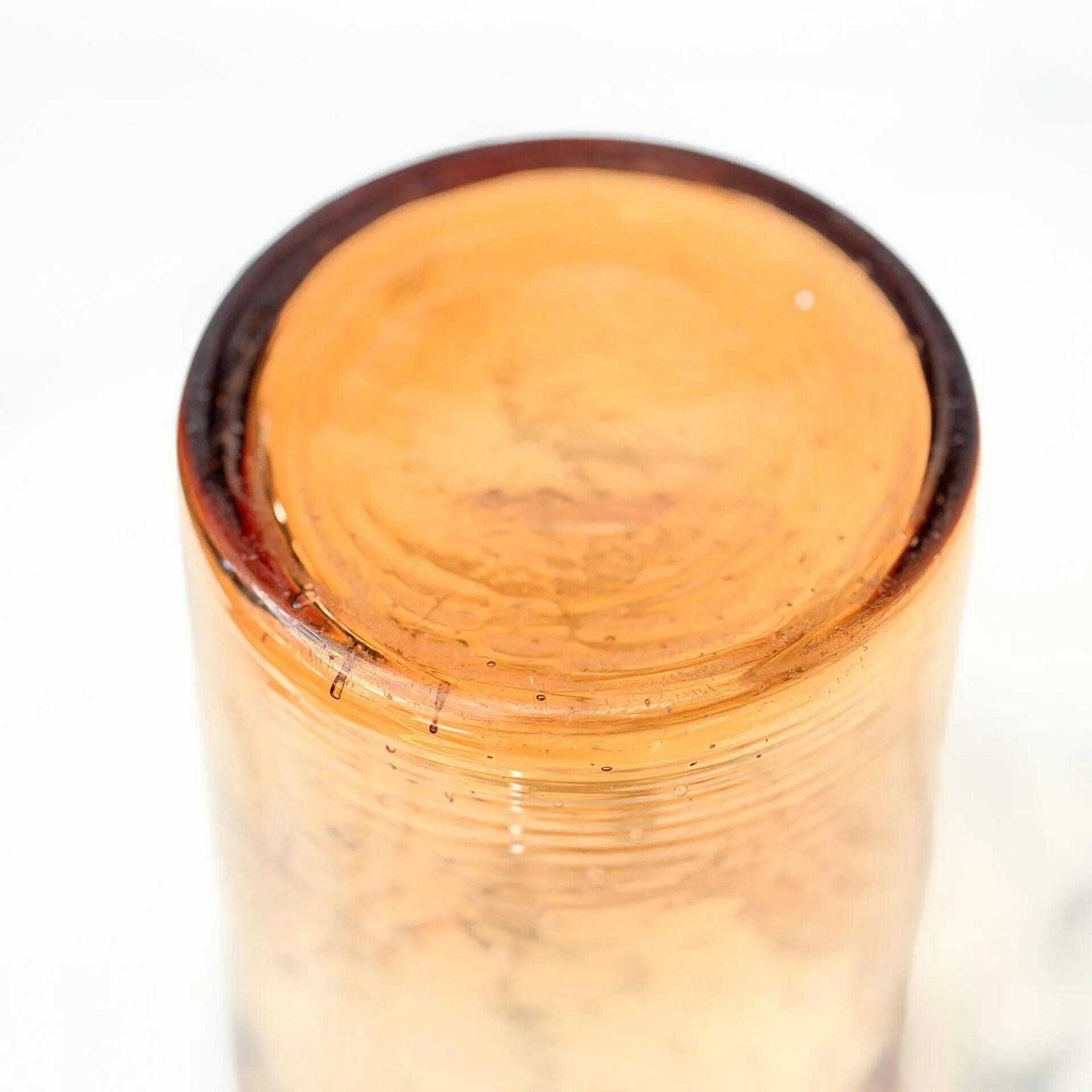 54.0 Midcentury Amber Bubble Glass Vase Vintage Italian Art Glass Vessel photo