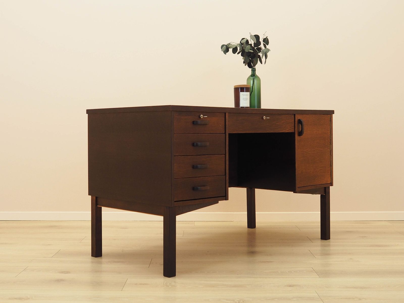 Eiken bureau, Deens design, jaren 1970, gemaakt in Denemarken photo vinterior