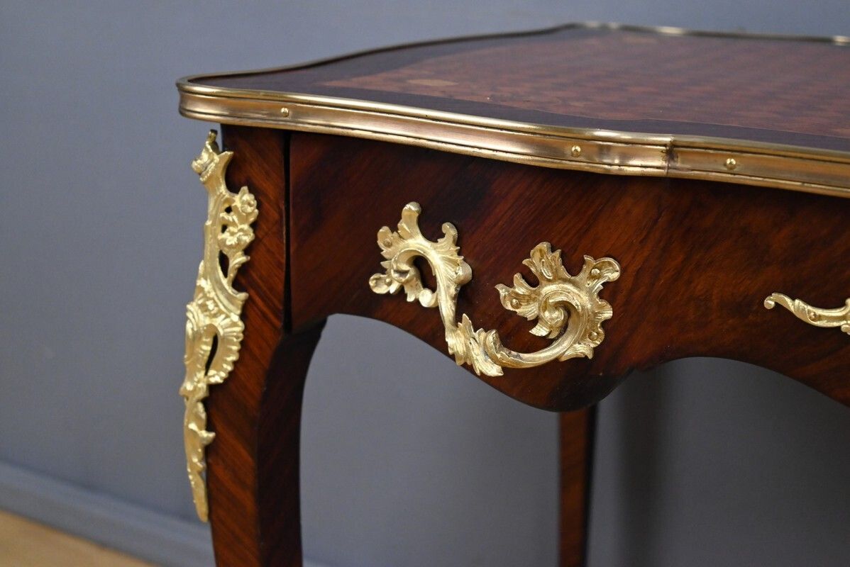 Furniture Louis XV Style Mahogany Writing Desk – Early 20th Century photo