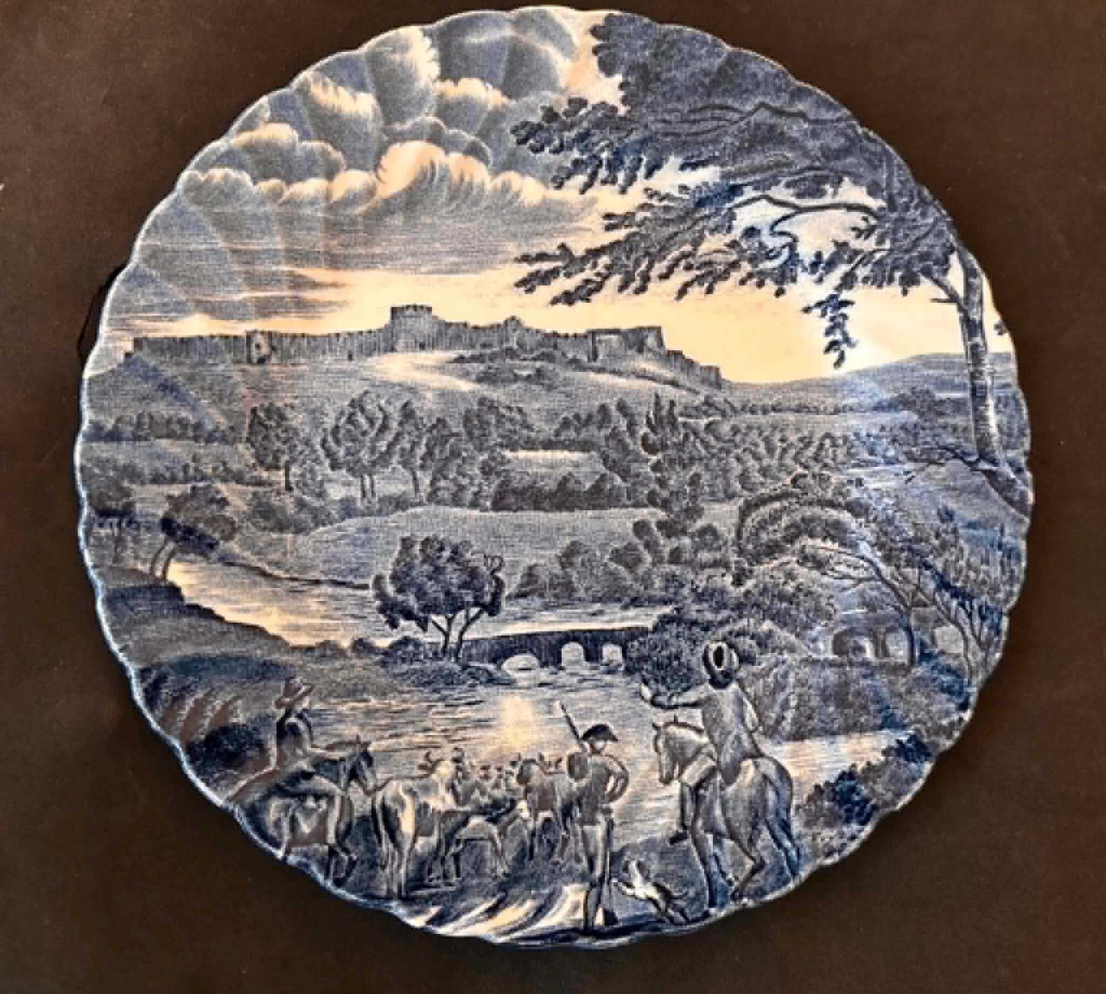 Road To Windsor 6 Dessertborden Blauw Bordset Door Johnson Brothers: Engels Transferware 19,7 cm/7,8" photo vintage