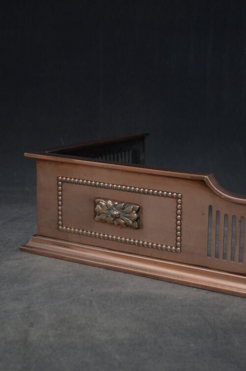 Victorian Copper Fender With Flower Patera And Beaded Decoration photo vintage