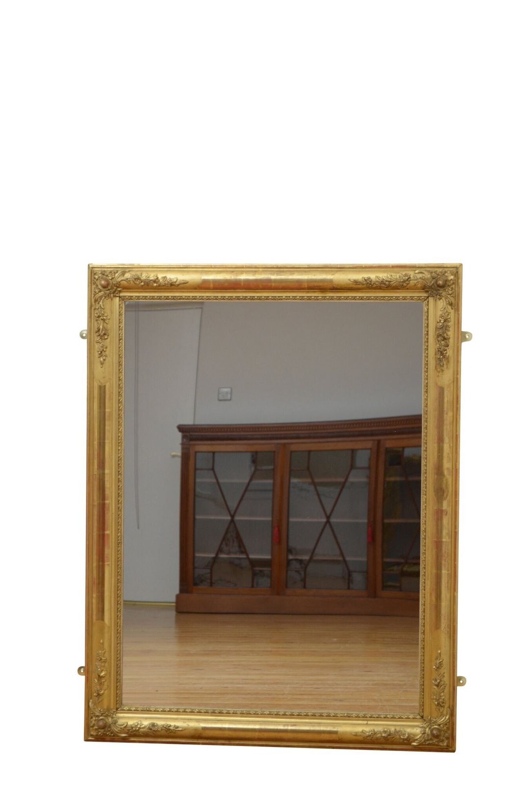 photo for sale Giltwood Wall Mirror With Flowers And New Glass