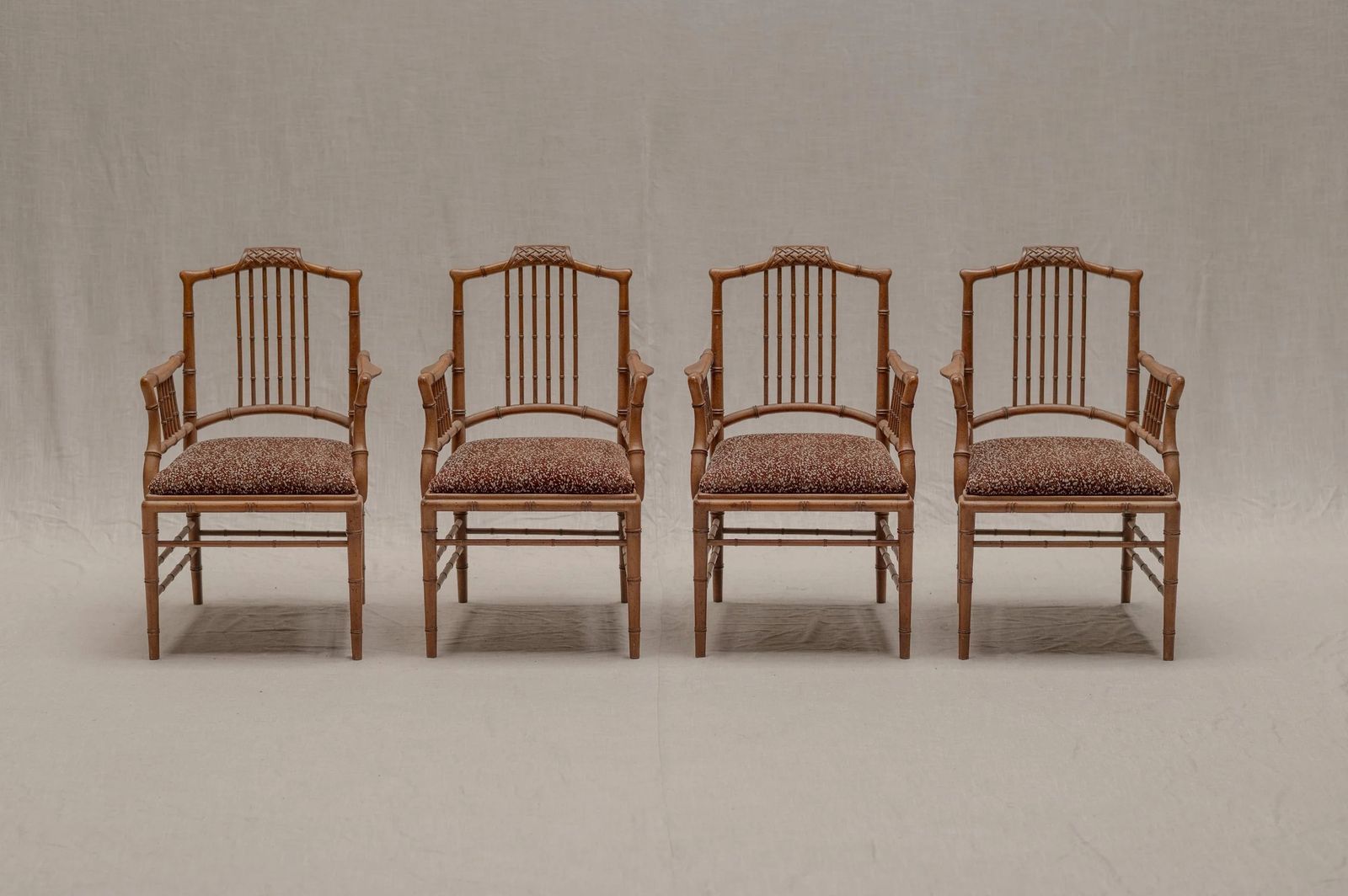 Italian Faux Bamboo Armchairs, Set Of Four, 1970s photo furniture