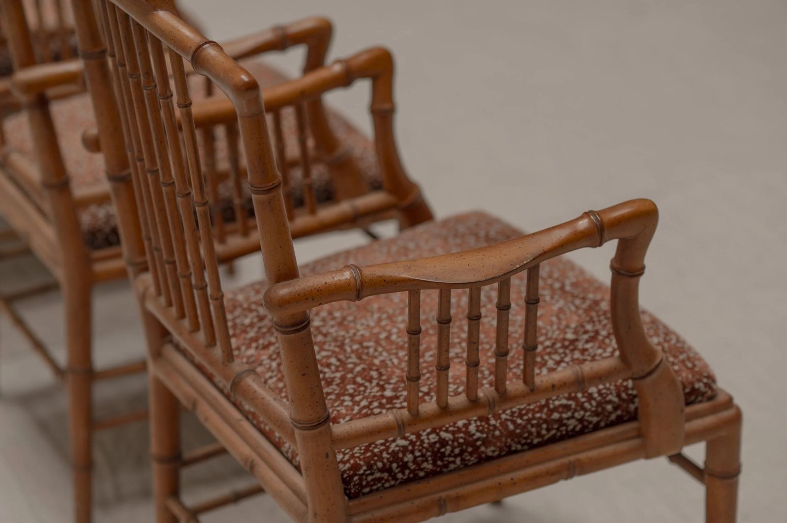 Italian Faux Bamboo Armchairs, Set Of Four, 1970s photo vintage