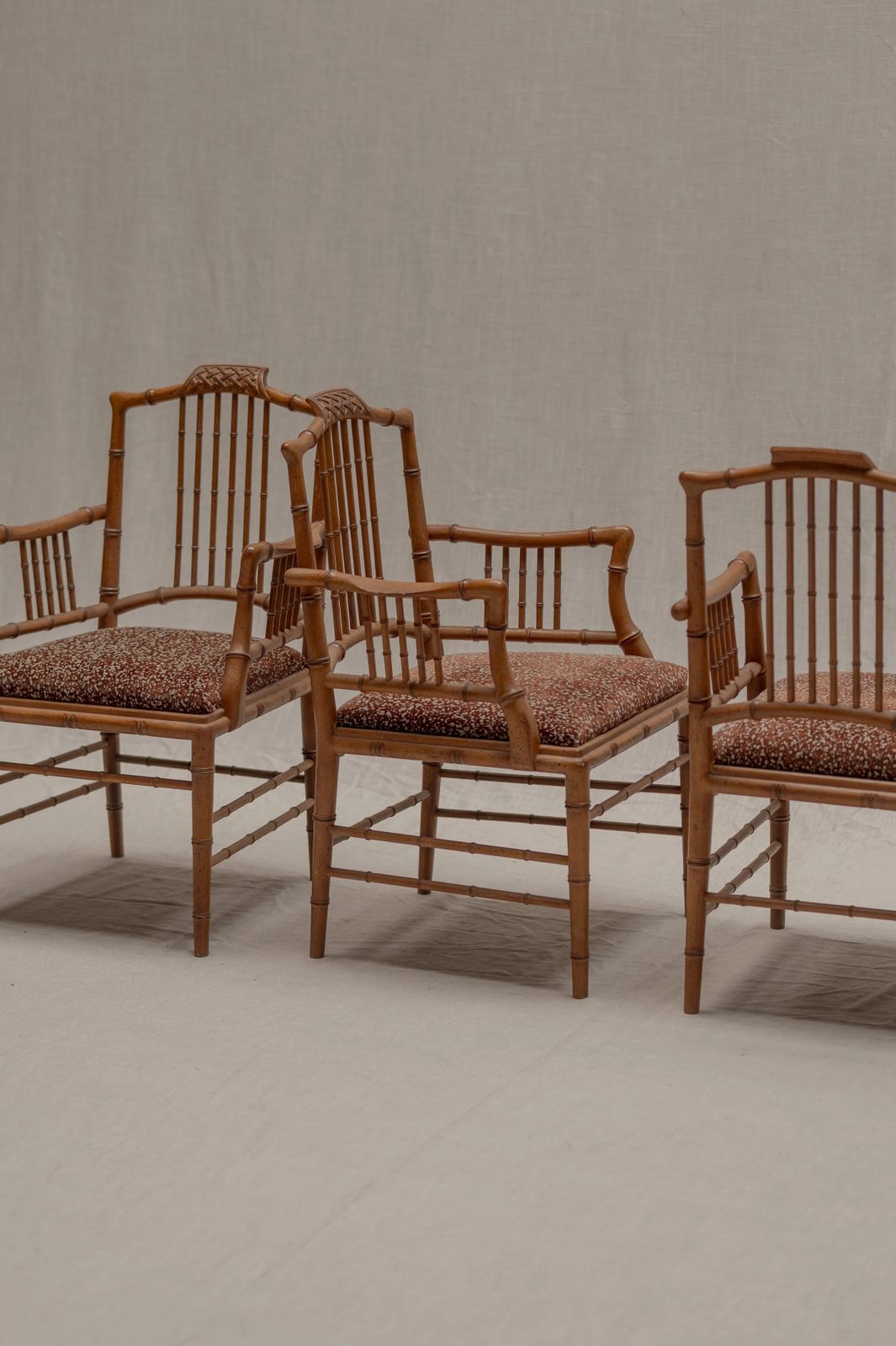 photo buy Italian Faux Bamboo Armchairs, Set Of Four, 1970s