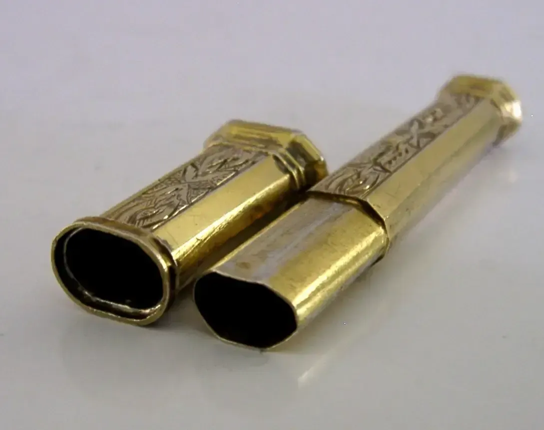 French Solid Silver Gilt Needle Case C1890 Needlework Sewing Antique photo for sale
