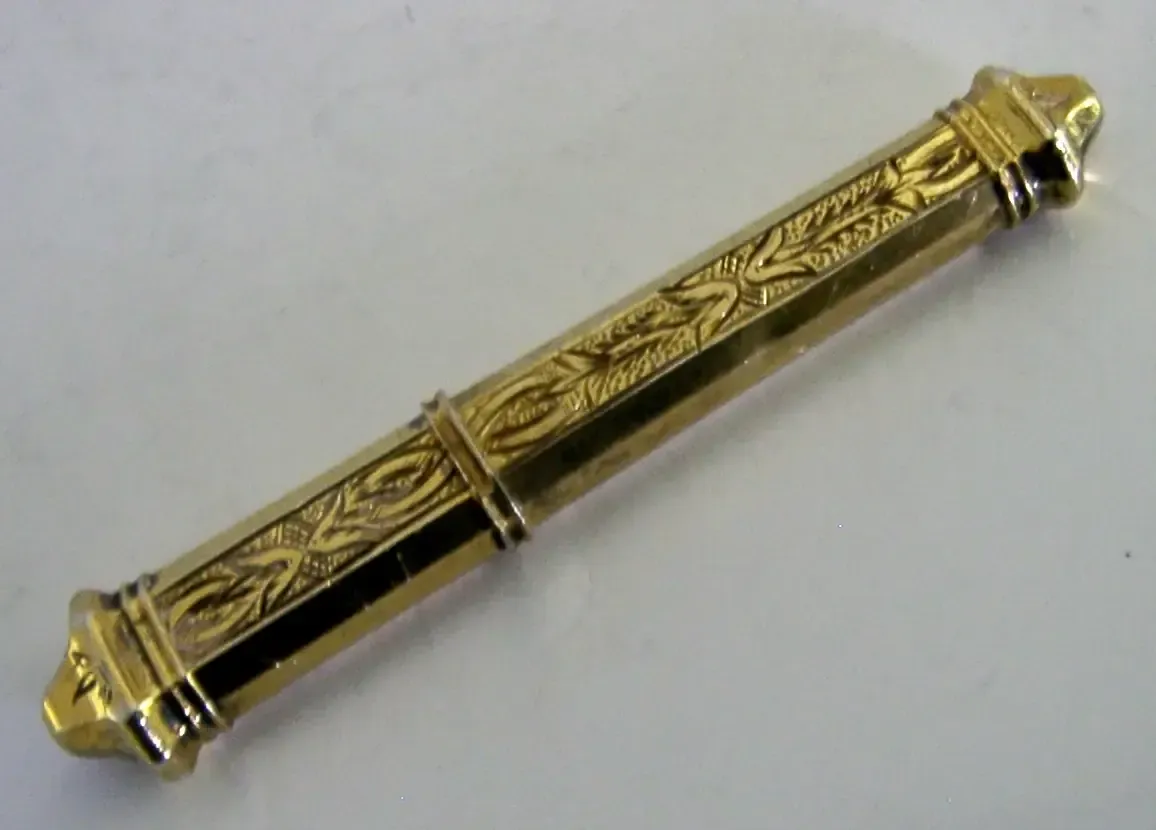 French Solid Silver Gilt Needle Case C1890 Needlework Sewing Antique photo vintage