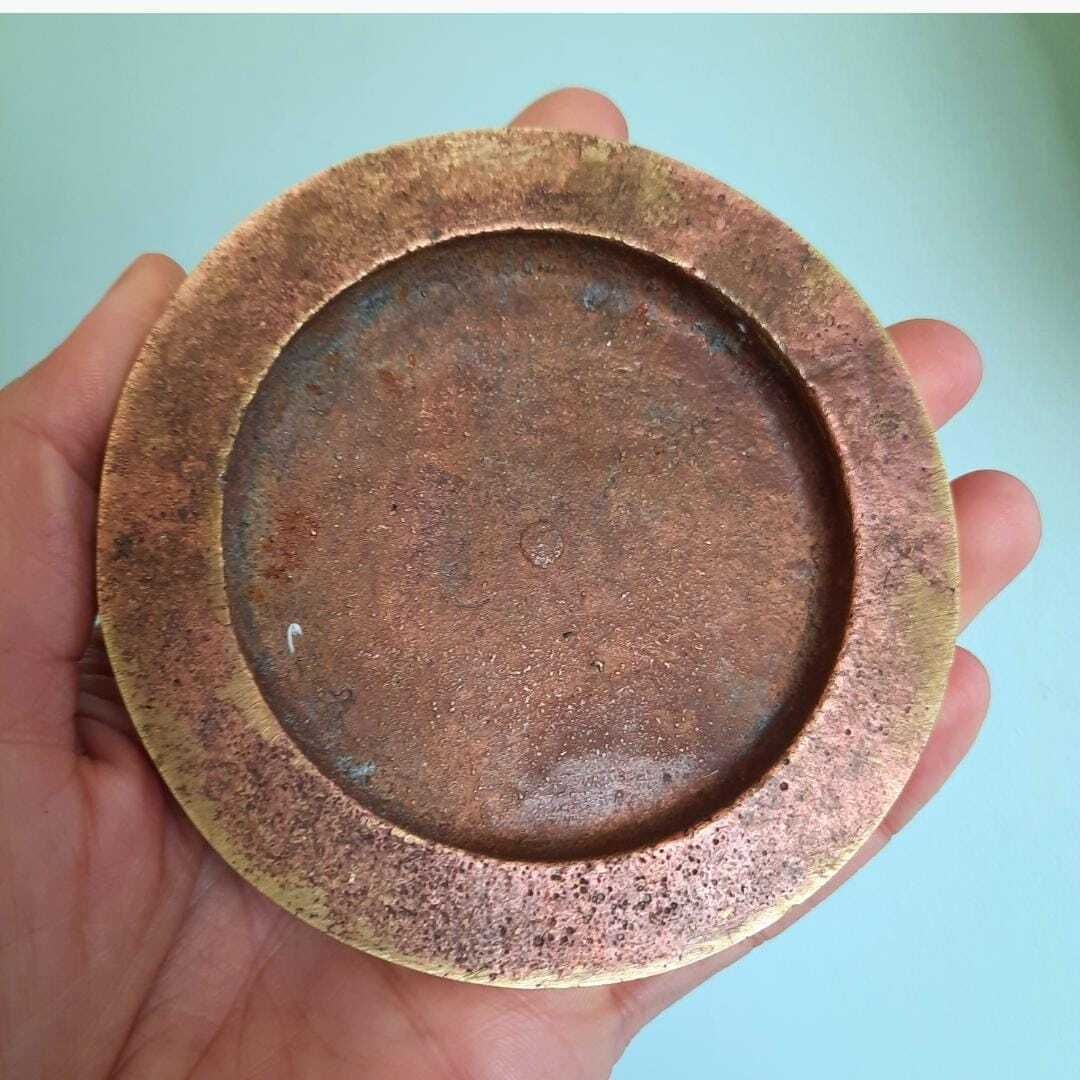 Antique Solid Brass Paperweight Medallion From Catenian Organization Of Droitwich And Circle In The Midlands photo buy