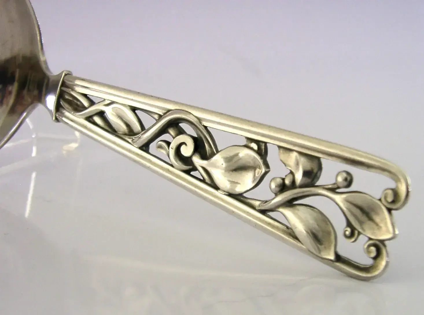 Heavy 90g Art Deco Danish Solid Silver Double Lipped Sauce Ladle 1947 Denmark