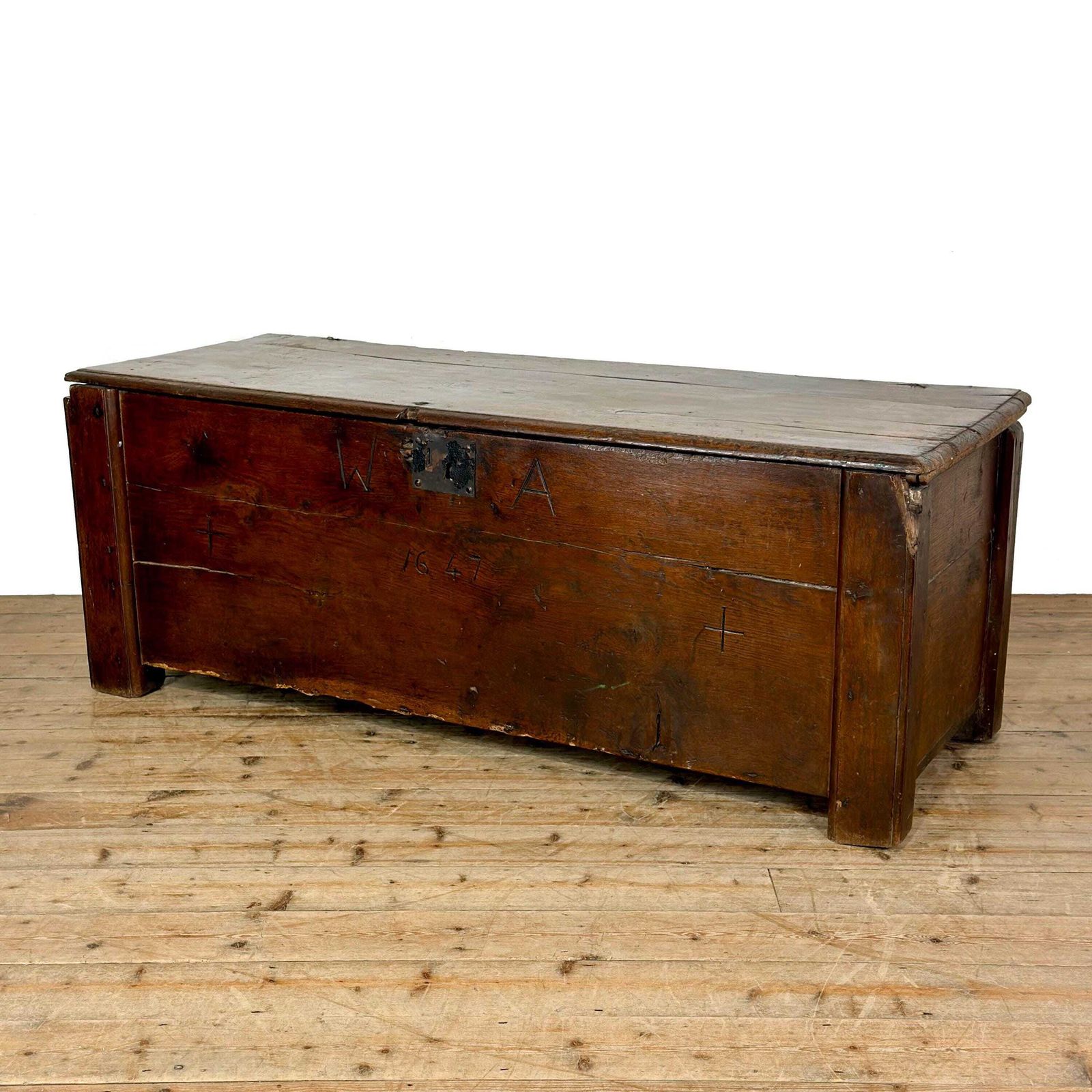 Antique Early Welsh Oak Large Coffer | Antique Coffer | Antique Furniture | Antiques | Antique Storage (M 6906) photo 695.0