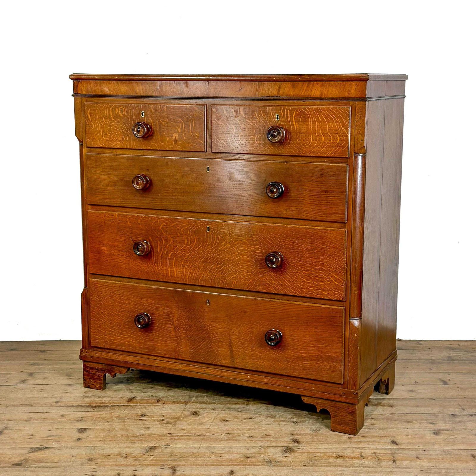 Antique 19th Century Oak Chest Of Drawers | Antique Storage | Bedroom Drawers | Antique Chest Of Drawer (M 6886) photo for sale