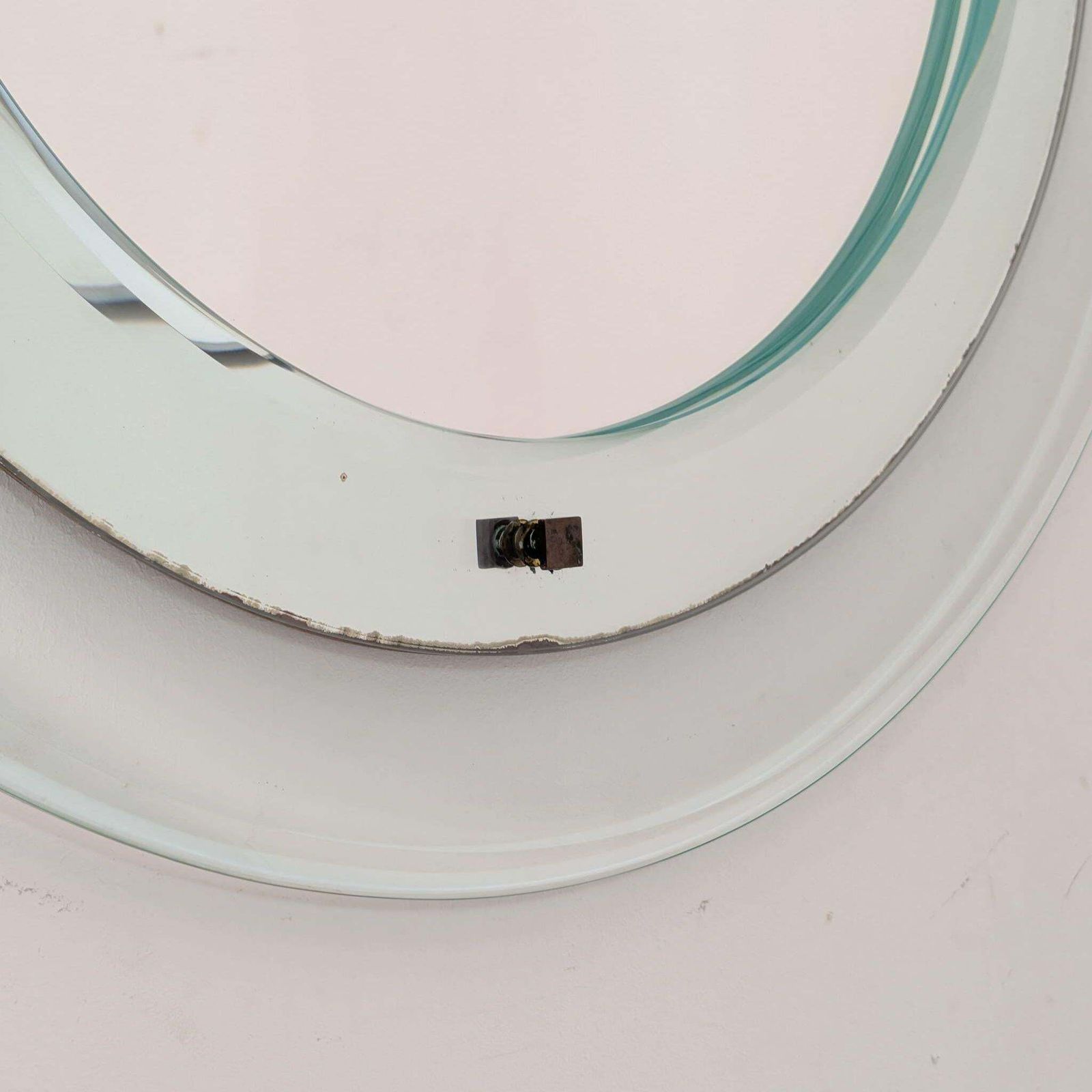 1960s Max Ingrand Style Fontana Arte Round Mirror Murano Glass And Brass photo vinterior